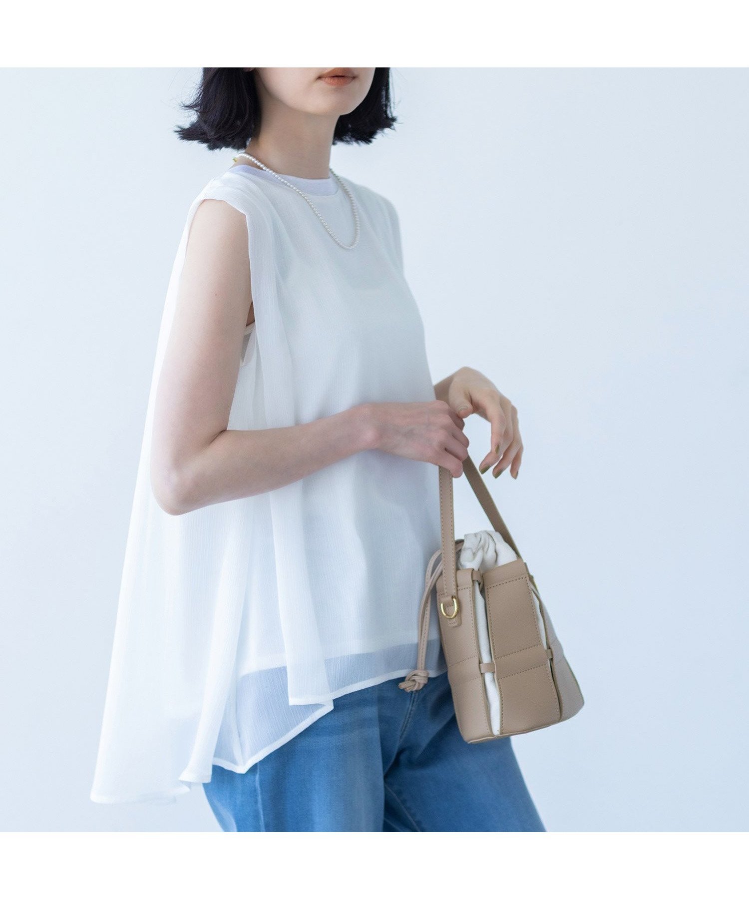 【エーシーデザインバイアルファキュービック/A/C DESIGN BY ALPHACUBIC】のシアータックチュニックトップス インテリア・キッズ・メンズ・レディースファッション・服の通販 founy(ファニー) 　ファッション　Fashion　レディースファッション　Fashion for Women　トップス・カットソー　Cut & Sew Tops　おすすめ　Recommended / Our Picks　フェミニン　Feminine, Girly　オフホワイト|ID: prp329100004765051 ipo3291000000034497714