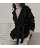 【ガール/GIRL】の【ウール70%】セーラーカラー ウールコート 冬 ミドル丈 ベルト ハーフコート BK|ID: prp329100004765061 ipo3291000000034497811