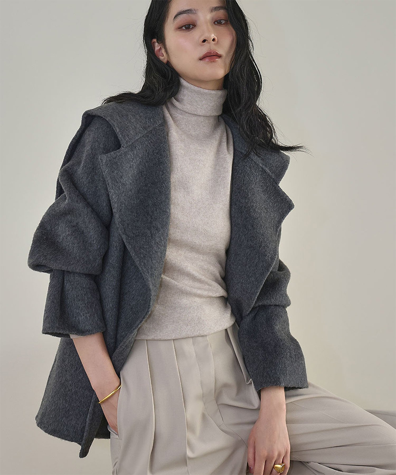 【ガール/GIRL】の【ウール70%】セーラーカラー ウールコート 冬 ミドル丈 ベルト ハーフコート インテリア・キッズ・メンズ・レディースファッション・服の通販 founy(ファニー) 　ファッション　Fashion　レディースファッション　Fashion for Women　アウター　Coat / Outerwear Collection　コート・ロングコート・ピーコート　Long Coats, Peacoats & More　ベルト&ウエストマーク　Belts & Waist Accessories　クラシカル　Classical, Vintage-Inspired　シンプル　Simple, Minimal　ハーフ　Half, Half-Length　ミドル　Middle Length, Mid Height　リボン　Ribbon, Bow　冬　Winter / This Winter　再入荷　Restock / Back in Stock　エレガント 上品　Elegant　GRY|ID: prp329100004765061 ipo3291000000034497812