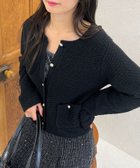 【ミッシュマッシュ/MISCH MASCH】のMM548502 ツイード編みニットジャケット ブラック|ID: prp329100004765069 ipo3291000000034497915