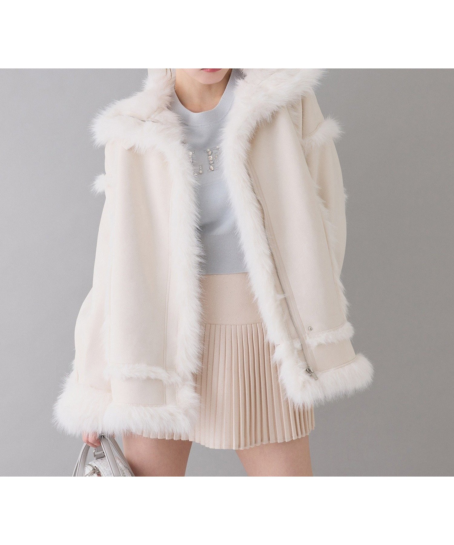 【ナイスクラップ/NICE CLAUP】のフェイクムートンロングジャケット インテリア・キッズ・メンズ・レディースファッション・服の通販 founy(ファニー) 　ファッション　Fashion　レディースファッション　Fashion for Women　アウター　Coat / Outerwear Collection　レディースジャケット・軽アウター　Jackets　2025年　2025　2025-2026秋冬・A/W　Autumn/Winter 2025–26 AW25–26　冬　Winter / This Winter　おすすめ　Recommended / Our Picks　ガーリー　Girly, Feminine Style　デニム　Denim, Jeans Material　トレンド　Trend, Trending Now　バランス　Balance, Style Balance　フェイクムートン　Faux Shearling, Faux Mouton　ボトム　Bottoms, Lower Wear　ミドル　Middle Length, Mid Height　ロング　Long, Long-Length　防寒　Cold Protection, Winter-Ready　オフホワイト|ID: prp329100004765071 ipo3291000000034497924