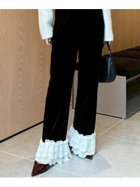 【リリーブラウン/Lily Brown】のバリエーションフリルパンツ 人気、トレンドファッション・服の通販 founy(ファニー) ファッション Fashion レディースファッション Fashion for Women パンツ Pants & Trousers シェイプ Shape, Slim Fit スマート Smart, Elegant バランス Balance, Style Balance フェミニン Feminine, Girly フリル Frill, Ruffle フレア Flare, Flared エレガント 上品 Elegant thumbnail BLK[009]|ID: prp329100004765077 ipo3291000000034498005