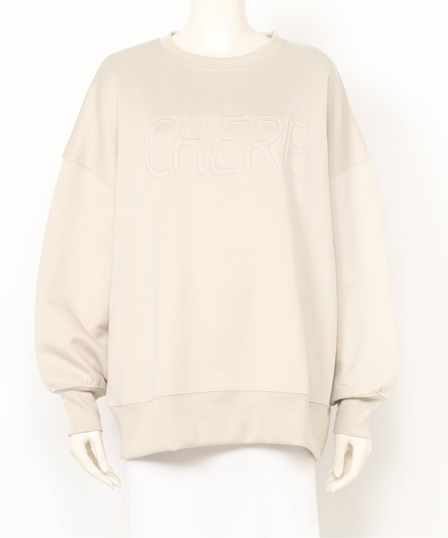 【リラクロ/relaclo】のCHiLL365/エンボス刺繍ロゴプルオーバー インテリア・キッズ・メンズ・レディースファッション・服の通販 founy(ファニー) 　ファッション　Fashion　レディースファッション　Fashion for Women　トップス・カットソー　Cut & Sew Tops　カジュアルプルオーバー・ニットトップス　Pullovers & Knit Tops / Casual Pullovers　シンプル　Simple, Minimal　ストレッチ　Stretch, Stretchy Fabric　フォルム　Silhouette, Form　グレージュ|ID: prp329100004765080 ipo3291000000034587345