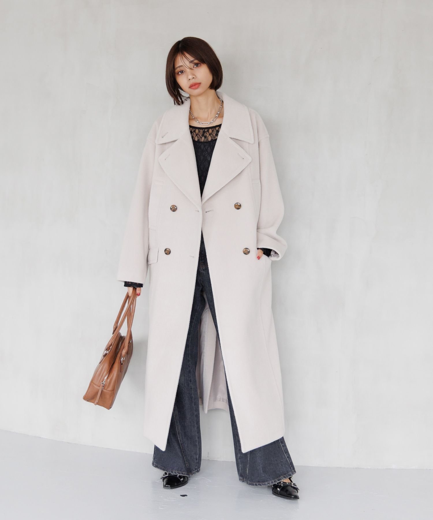 【ページボーイ/PAGEBOY】のウーリーテックロングコート インテリア・キッズ・メンズ・レディースファッション・服の通販 founy(ファニー) 　ファッション　Fashion　レディースファッション　Fashion for Women　アウター　Coat / Outerwear Collection　コート・ロングコート・ピーコート　Long Coats, Peacoats & More　ショルダー　Shoulder, Shoulder Strap　スタンド　Stand Collar, Upright Stand　ドロップ　Drop Shoulder, Dropped Style　ロング　Long, Long-Length　おすすめ　Recommended / Our Picks　ベージュ55|ID: prp329100004765086 ipo3291000000034498115