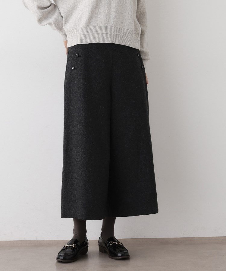 【デッサン/Dessin】の【洗える/後ろゴム】ツイードマリンクロップド丈パンツ インテリア・キッズ・メンズ・レディースファッション・服の通販 founy(ファニー) ファッション Fashion レディースファッション Fashion for Women パンツ Pants & Trousers おすすめ Recommended / Our Picks カットソー Cut and Sewn Top クロップド Cropped, Short Length スマート Smart, Elegant タートル Turtleneck, Turtle Collar フロント Front, Front Design ポケット Pocket, Pocket Detail リラックス Relax, Relaxed Fit エレガント 上品 Elegant 洗える Machine Washable A/W・秋冬 Autumn/Winter チャコールグレー|ID: prp329100004765094 ipo3291000000034620266