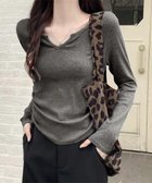 【ミニミニストア/miniministore】のサイドドローストリングTシャツキーネック ダークグレー|ID: prp329100004765102 ipo3291000000034857367