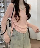 【ミニミニストア/miniministore】のサイドドローストリングTシャツキーネック サーモンピンク|ID: prp329100004765102 ipo3291000000034857368