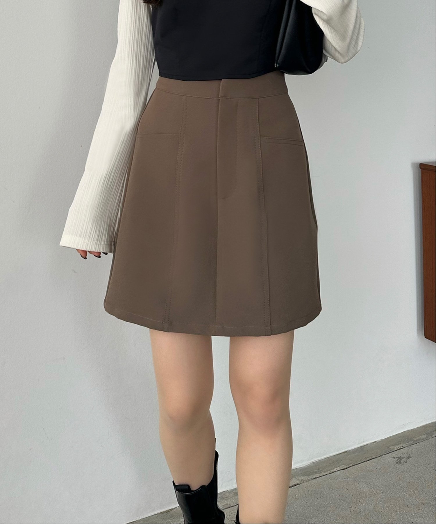 【ジュノア/JUNOAH】のcallautia スカートペチパンツ付 インテリア・キッズ・メンズ・レディースファッション・服の通販 founy(ファニー) 　ファッション　Fashion　レディースファッション　Fashion for Women　スカート　Skirts　ダークブラウン|ID: prp329100004765120 ipo3291000000034621121