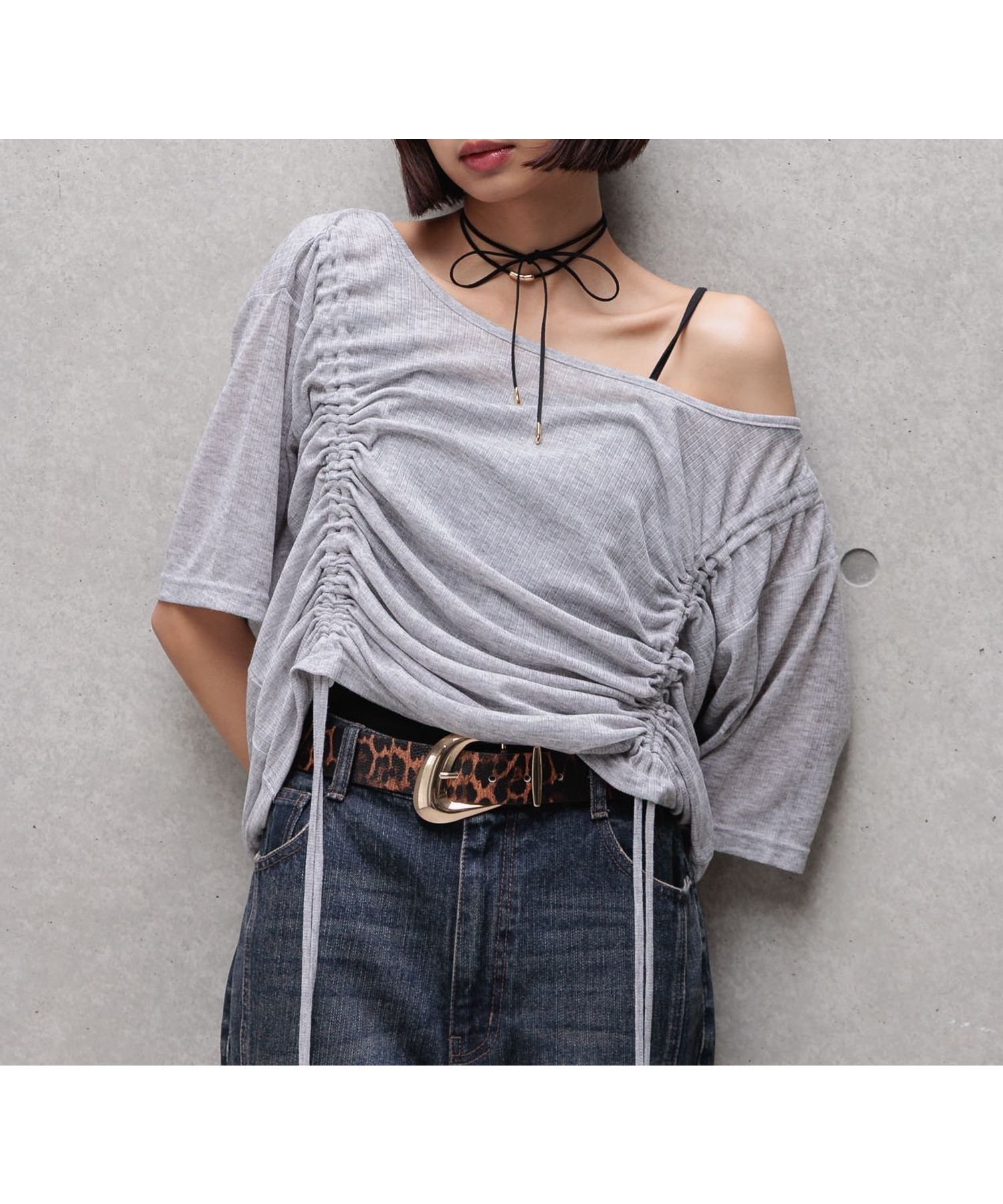 【ページボーイ/PAGEBOY】のドロストシャーリング半袖セット 人気、トレンドファッション・服の通販 founy(ファニー) 　ファッション　Fashion　レディースファッション　Fashion for Women　トップス・カットソー　Cut & Sew Tops　おすすめ　Recommended / Our Picks　コンパクト　Compact, Small Size　セットアップ　Set-Up, Coordinated Outfit　ボトム　Bottoms, Lower Wear　ワンショル　One Shoulder, Asymmetrical　半袖　Short Sleeve, Half Sleeve　 other-1|ID: prp329100004765121 ipo3291000000034498577