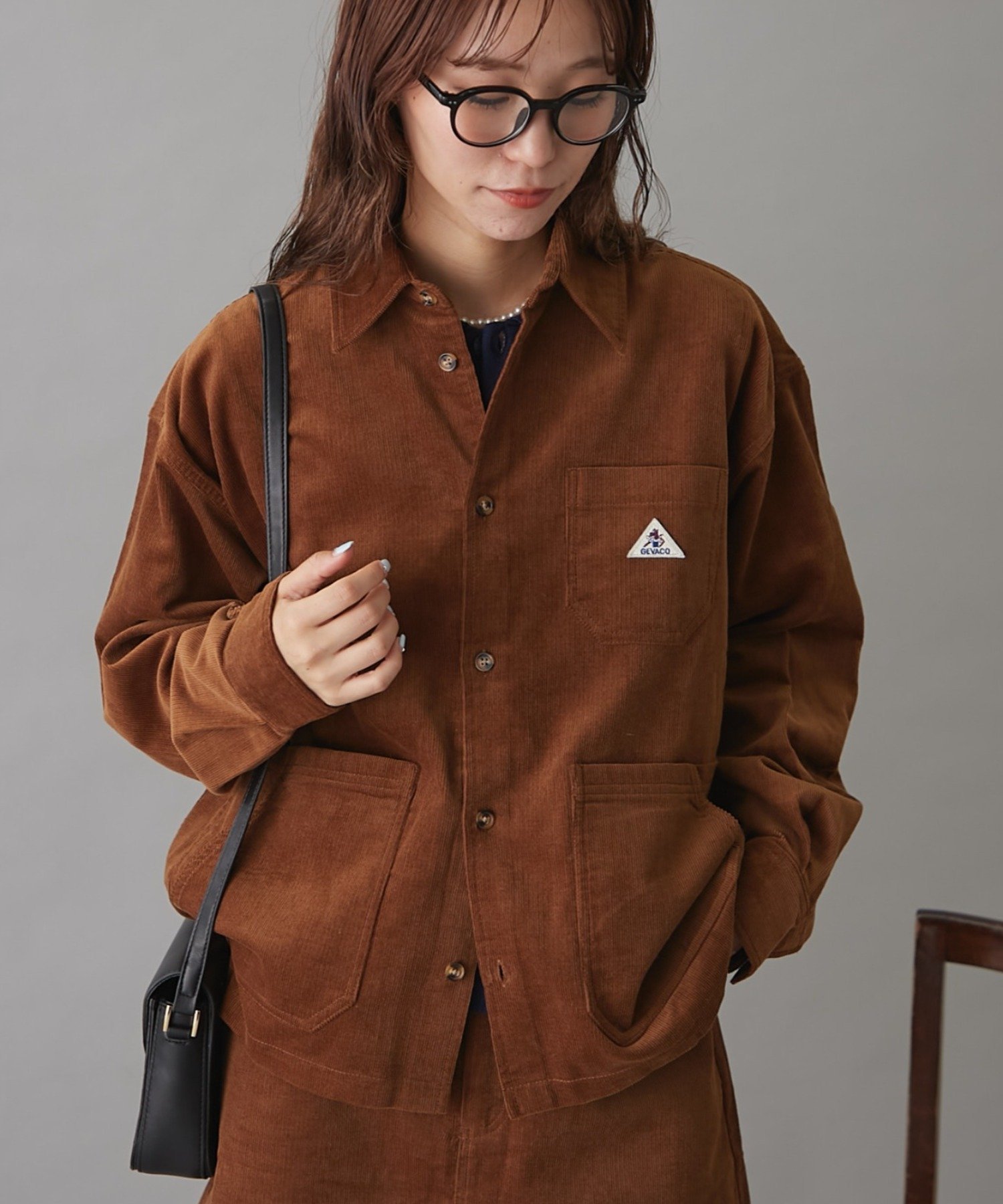 【チャオパニックティピー/CIAOPANIC TYPY】の【セットアップ対応】【GEVACO】コーデュロイシャツジャケット 人気、トレンドファッション・服の通販 founy(ファニー) 　ファッション　Fashion　レディースファッション　Fashion for Women　アウター　Coat / Outerwear Collection　レディースジャケット・軽アウター　Jackets　アクセサリー　Fashion Accessories　インナー　Innerwear　カットソー　Cut and Sewn Top　クラシカル　Classical, Vintage-Inspired　コーデュロイ　Corduroy, Cord Fabric　ジャケット　Jacket, Outerwear　スニーカー　Sneakers, Trainers　セットアップ　Set-Up, Coordinated Outfit　デニム　Denim, Jeans Material　トレンド　Trend, Trending Now　ネックレス　Necklace, Pendant Necklace　バランス　Balance, Style Balance　パッチ　Patch, Appliqué　フラップ　Flap, Flap Pocket　フロント　Front, Front Design　ポケット　Pocket, Pocket Detail　ミニスカート　Mini Skirt, Short Skirt　リラックス　Relax, Relaxed Fit　ワンポイント　One Point, Statement Accent　ワーク　Workwear, Utility Style　A/W・秋冬　Autumn/Winter　おすすめ　Recommended / Our Picks　エレガント 上品　Elegant　 other-1|ID: prp329100004765131 ipo3291000000034498632