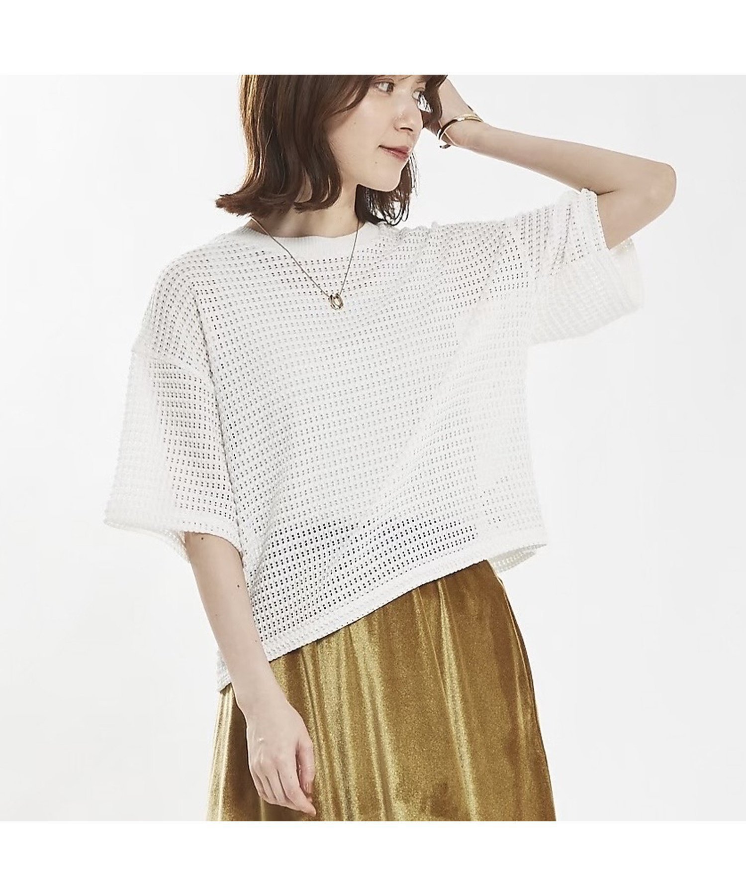 【アバハウスマヴィ/abahouse mavie】のメッシュレースプルオーバー インテリア・キッズ・メンズ・レディースファッション・服の通販 founy(ファニー) 　ファッション　Fashion　レディースファッション　Fashion for Women　トップス・カットソー　Cut & Sew Tops　カジュアルプルオーバー・ニットトップス　Pullovers & Knit Tops / Casual Pullovers　キャミソール　Camisole, Spaghetti Strap Top　ショート　Short, Short Length　ストレッチ　Stretch, Stretchy Fabric　タンク　Tank Top, Sleeveless Top　トレンド　Trend, Trending Now　メッシュ　Mesh, Net Fabric　ホワイト|ID: prp329100004765135 ipo3291000000034498672