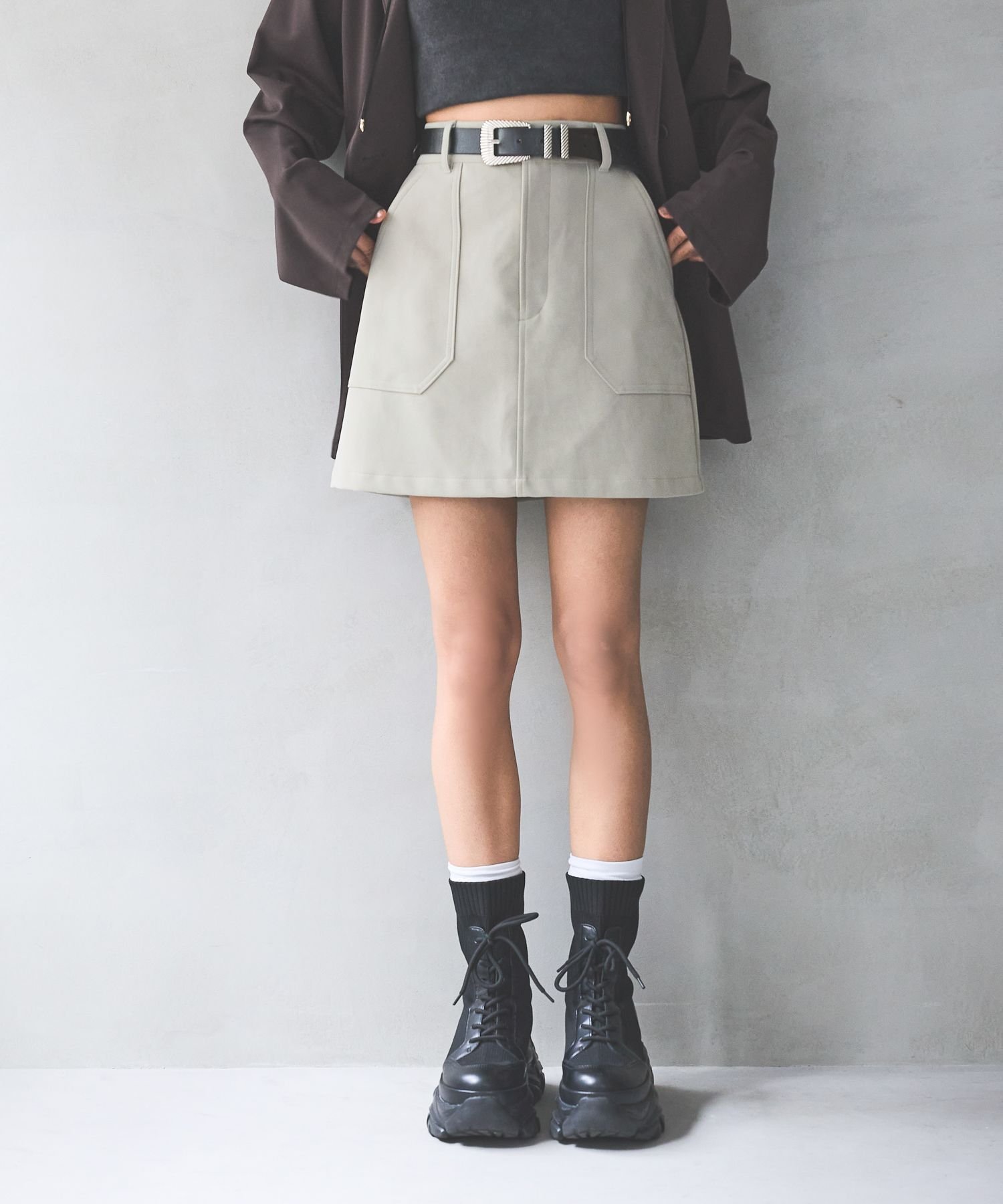 【ページボーイ/PAGEBOY】のアソートミニスカート インテリア・キッズ・メンズ・レディースファッション・服の通販 founy(ファニー) 　ファッション　Fashion　レディースファッション　Fashion for Women　スカート　Skirts　ミニスカート　Mini Skirts　フロント　Front, Front Design　ポケット　Pocket, Pocket Detail　台形　A-Line, Trapezoid Shape　ライトグレー12|ID: prp329100004765139 ipo3291000000034498708