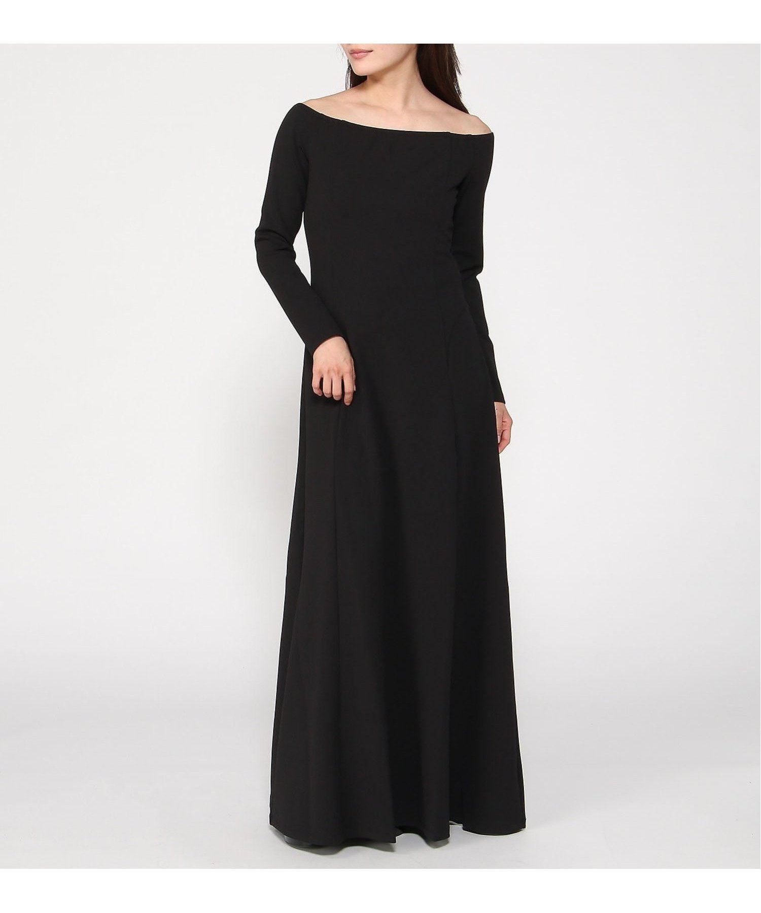 【ゲス/GUESS】のGUESS/Shoulder Off Evelina Dress インテリア・キッズ・メンズ・レディースファッション・服の通販 founy(ファニー) 　ファッション　Fashion　レディースファッション　Fashion for Women　ワンピース　Dresses　フォーマル・パーティードレス・結婚式用ドレス　Elegant & Casual Dresses　エレガント 上品　Elegant　シンプル　Simple, Minimal　ドレス　Dress, One-Piece　マキシ　Maxi, Full Length　ロング　Long, Long-Length　ブラック|ID: prp329100004765145 ipo3291000000034498742