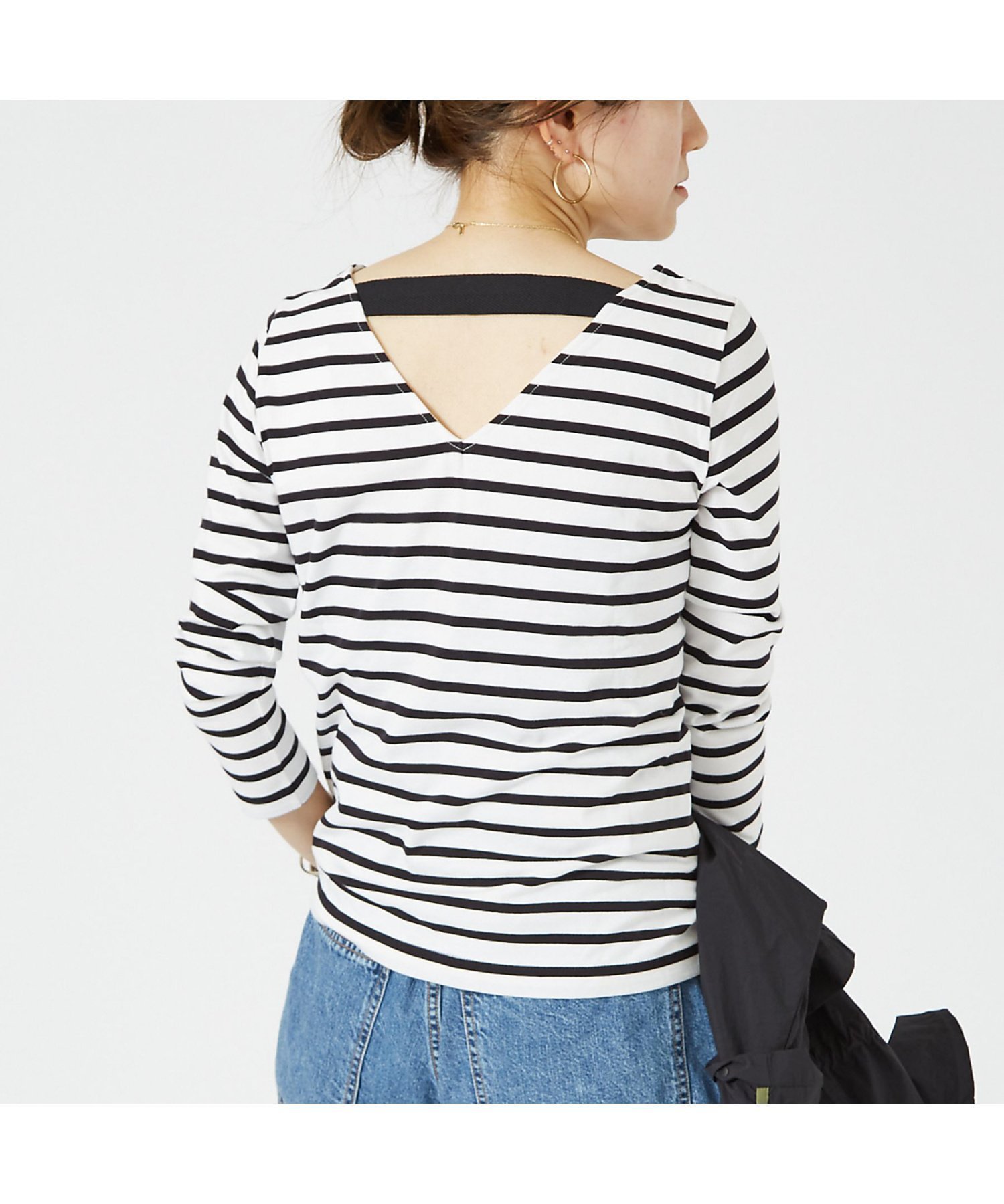 【ルージュヴィフラクレ/Rouge vif la cle】のバックVボーダー ロンT 人気、トレンドファッション・服の通販 founy(ファニー) ファッション Fashion レディースファッション Fashion for Women トップス・カットソー Cut & Sew Tops ロングTシャツ・Tシャツ Longline T-Shirts & Tees バッグ Bags インナー Innerwear ジャケット Jacket, Outerwear ボーダー Border, Stripe other-1|ID: prp329100004765151 ipo3291000000034589014