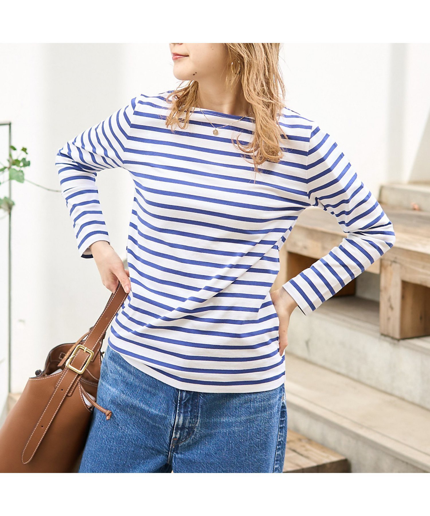 【ルージュヴィフラクレ/Rouge vif la cle】のバックVボーダー ロンT インテリア・キッズ・メンズ・レディースファッション・服の通販 founy(ファニー) ファッション Fashion レディースファッション Fashion for Women トップス・カットソー Cut & Sew Tops ロングTシャツ・Tシャツ Longline T-Shirts & Tees バッグ Bags インナー Innerwear ジャケット Jacket, Outerwear ボーダー Border, Stripe ブルー|ID: prp329100004765151 ipo3291000000034589018