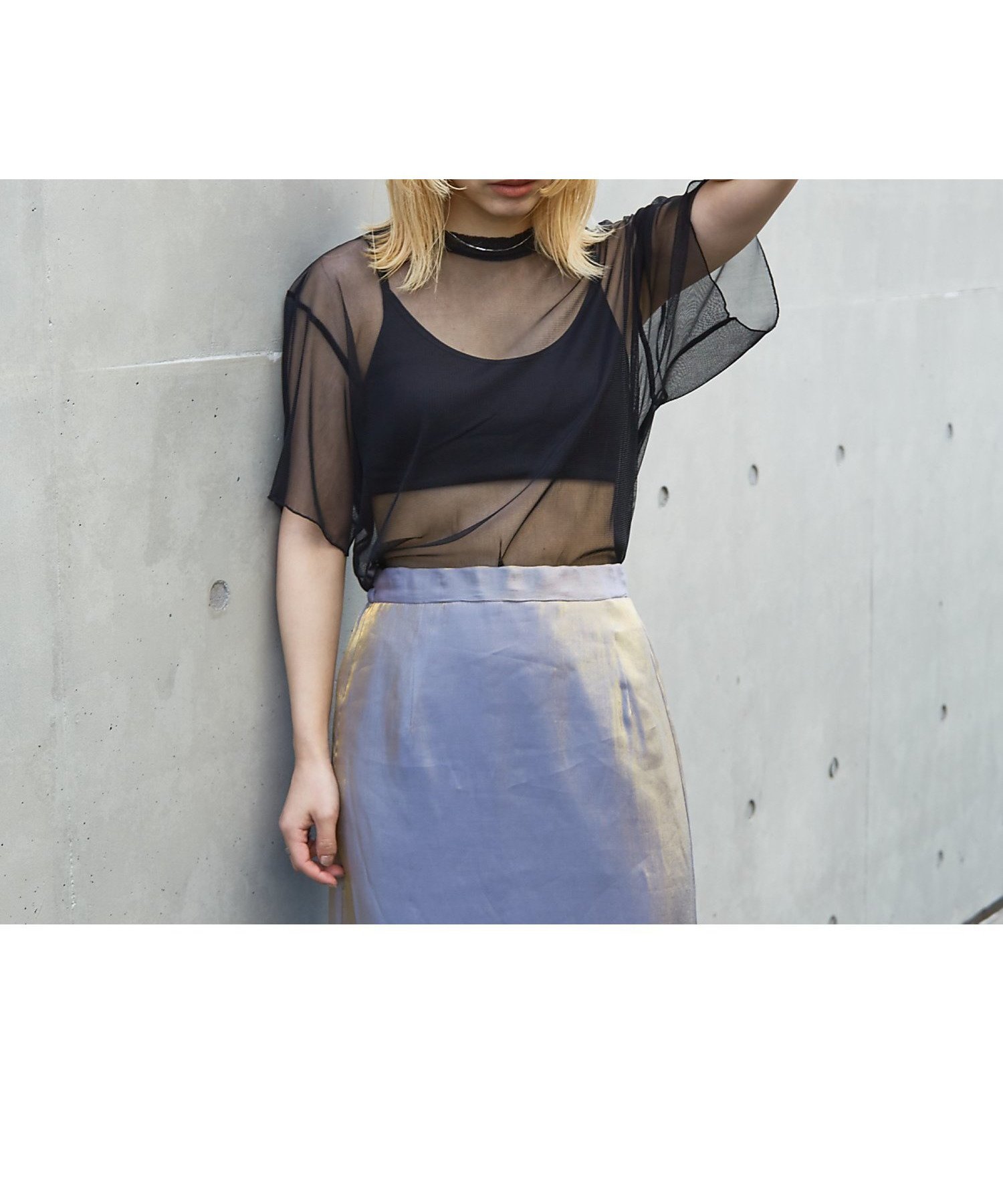 【ノミネ/NOMINE】のチュールTシャツ インテリア・キッズ・メンズ・レディースファッション・服の通販 founy(ファニー) 　ファッション　Fashion　レディースファッション　Fashion for Women　トップス・カットソー　Cut & Sew Tops　シャツ・ブラウス・オフィスカジュアル　Elegant Blouses & Button-Ups　ロングTシャツ・Tシャツ　Longline T-Shirts & Tees　インナー　Innerwear　シアー　Sheer, See-Through　シンプル　Simple, Minimal　タンク　Tank Top, Sleeveless Top　チュール　Tulip, Tulip Motif　今季　This Season, Current Season　無地　Plain, Solid Color　ブラック系その他2|ID: prp329100004765161 ipo3291000000034498819