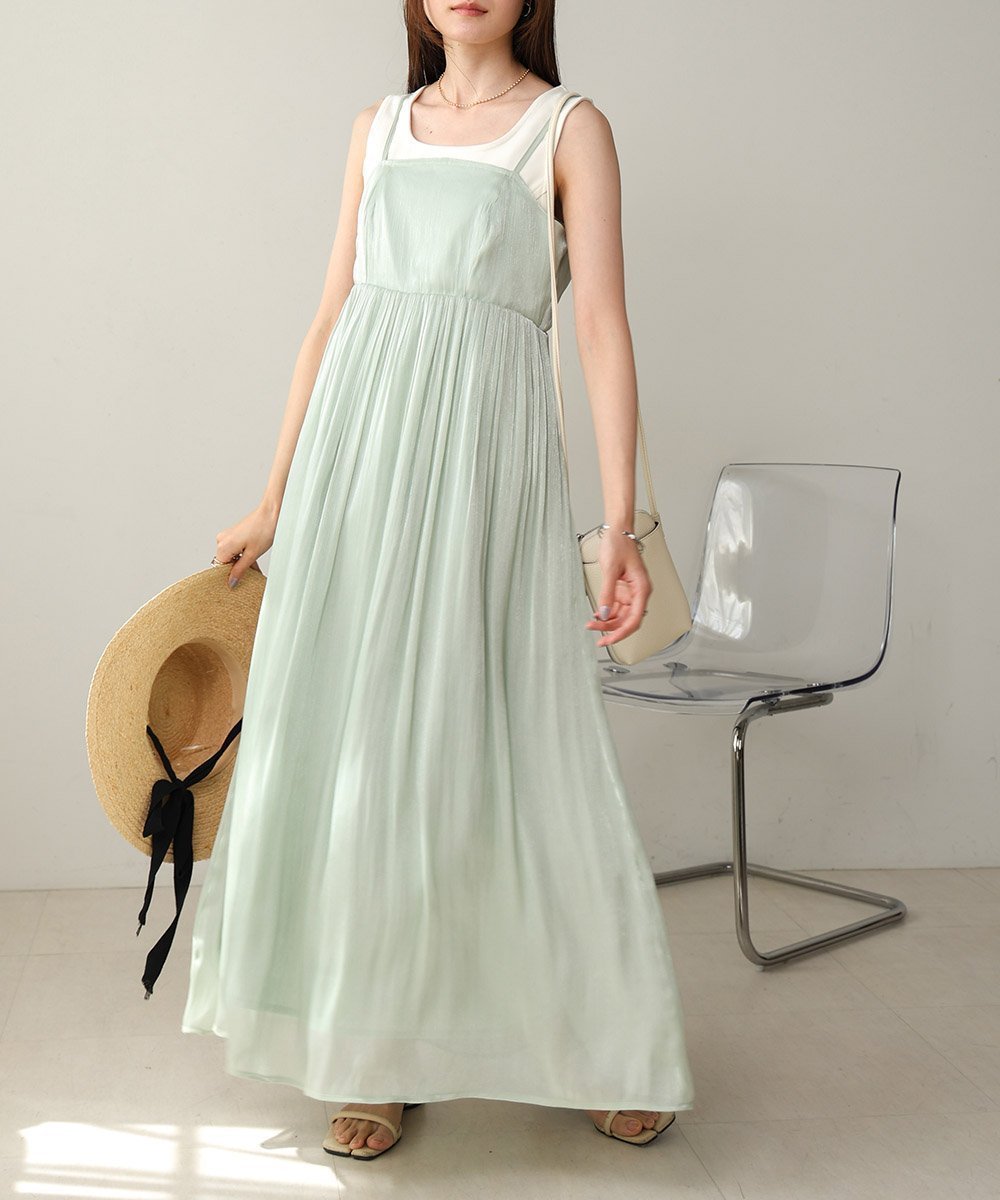 【バブ ブージュルード/Bab Bou Jeloud】の【低身長向けサイズあり】シアーキラキラキャミワンピース インテリア・キッズ・メンズ・レディースファッション・服の通販 founy(ファニー) ファッション Fashion レディースファッション Fashion for Women ワンピース Dresses キャミソールワンピース Camisole Dresses キャミワンピース Cami Dress, Slip Dress シャイニー Shiny, Glossy Finish シャーリング Shirring, Ruched スマート Smart, Elegant スリット Slit, Slit Detail タンク Tank Top, Sleeveless Top チェック Check, Plaid, Tartan フレア Flare, Flared ロング Long, Long-Length 再入荷 Restock / Back in Stock MINT|ID: prp329100004765186 ipo3291000000034498954