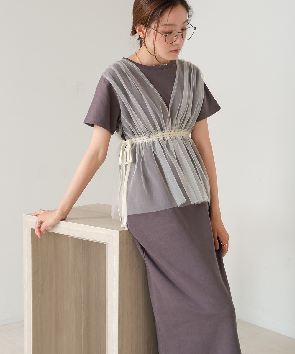 【バブ ブージュルード/Bab Bou Jeloud】の【低身長向けサイズあり】チュールドッキングスウェットワンピース インテリア・キッズ・メンズ・レディースファッション・服の通販 founy(ファニー) ファッション Fashion レディースファッション Fashion for Women ワンピース Dresses アクセサリー Fashion Accessories インナー Innerwear エアリー Airy Texture カットソー Cut and Sewn Top サンダル Sandals, Summer Shoes スマート Smart, Elegant スリット Slit, Slit Detail チェック Check, Plaid, Tartan チュール Tulip, Tulip Motif バランス Balance, Style Balance フェミニン Feminine, Girly ペチコート Petticoat, Underskirt 再入荷 Restock / Back in Stock CCL|ID: prp329100004765187 ipo3291000000034498958