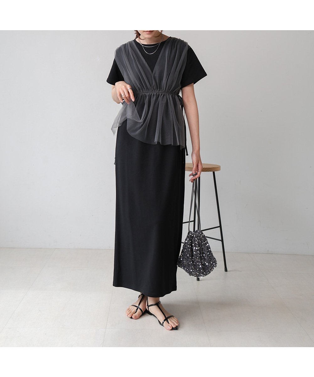 【バブ ブージュルード/Bab Bou Jeloud】の【低身長向けサイズあり】チュールドッキングスウェットワンピース インテリア・キッズ・メンズ・レディースファッション・服の通販 founy(ファニー) ファッション Fashion レディースファッション Fashion for Women ワンピース Dresses アクセサリー Fashion Accessories インナー Innerwear エアリー Airy Texture カットソー Cut and Sewn Top サンダル Sandals, Summer Shoes スマート Smart, Elegant スリット Slit, Slit Detail チェック Check, Plaid, Tartan チュール Tulip, Tulip Motif バランス Balance, Style Balance フェミニン Feminine, Girly ペチコート Petticoat, Underskirt 再入荷 Restock / Back in Stock BLACK|ID: prp329100004765187 ipo3291000000034498961