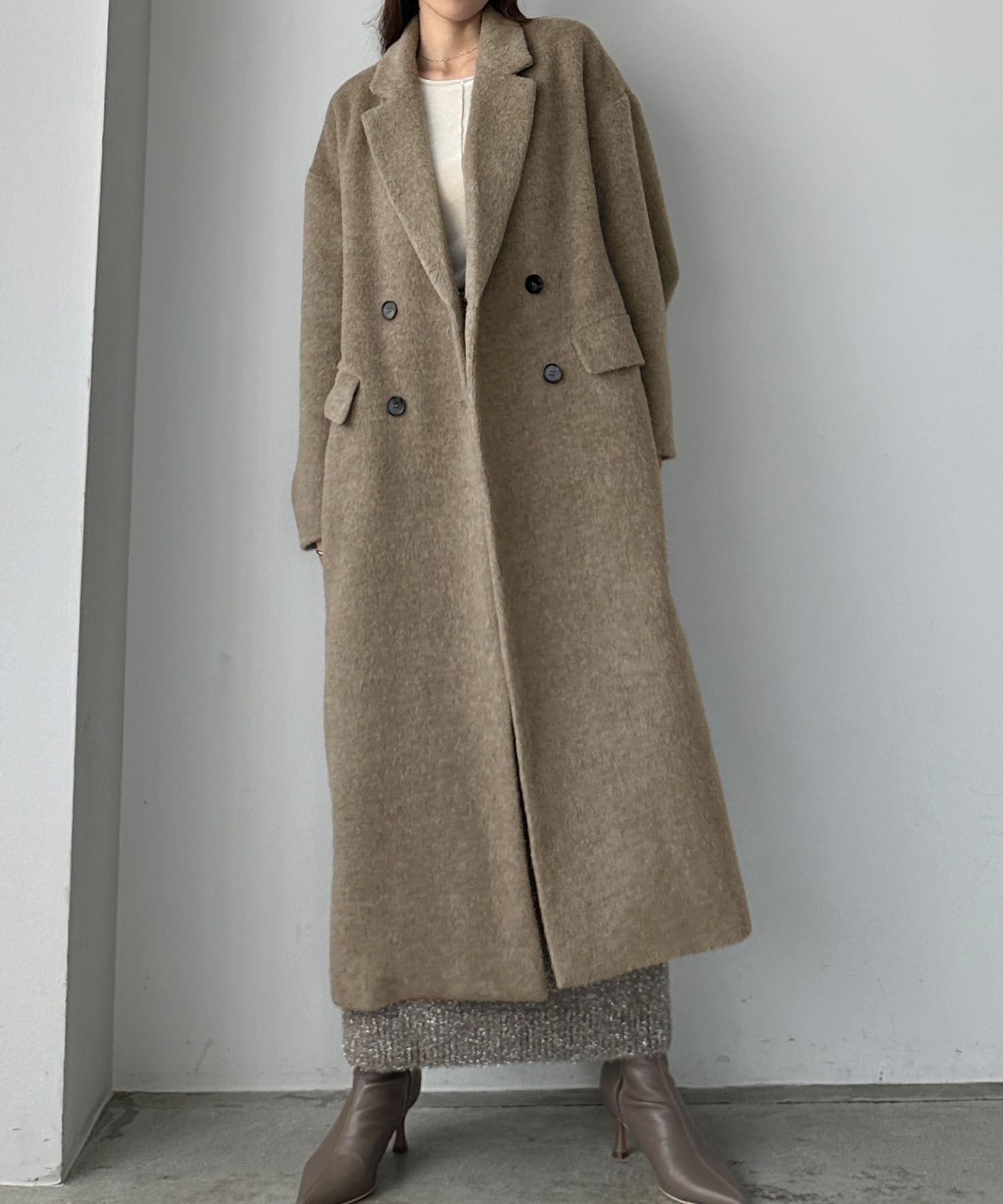 【ジュノア/JUNOAH】のLouere シャギーチェスターコート インテリア・キッズ・メンズ・レディースファッション・服の通販 founy(ファニー) 　ファッション　Fashion　レディースファッション　Fashion for Women　アウター　Coat / Outerwear Collection　コート・ロングコート・ピーコート　Long Coats, Peacoats & More　チェスターコート・ロング丈アウター　Chester Coats / Chesterfield Long Coats　モカ|ID: prp329100004765220 ipo3291000000034499139