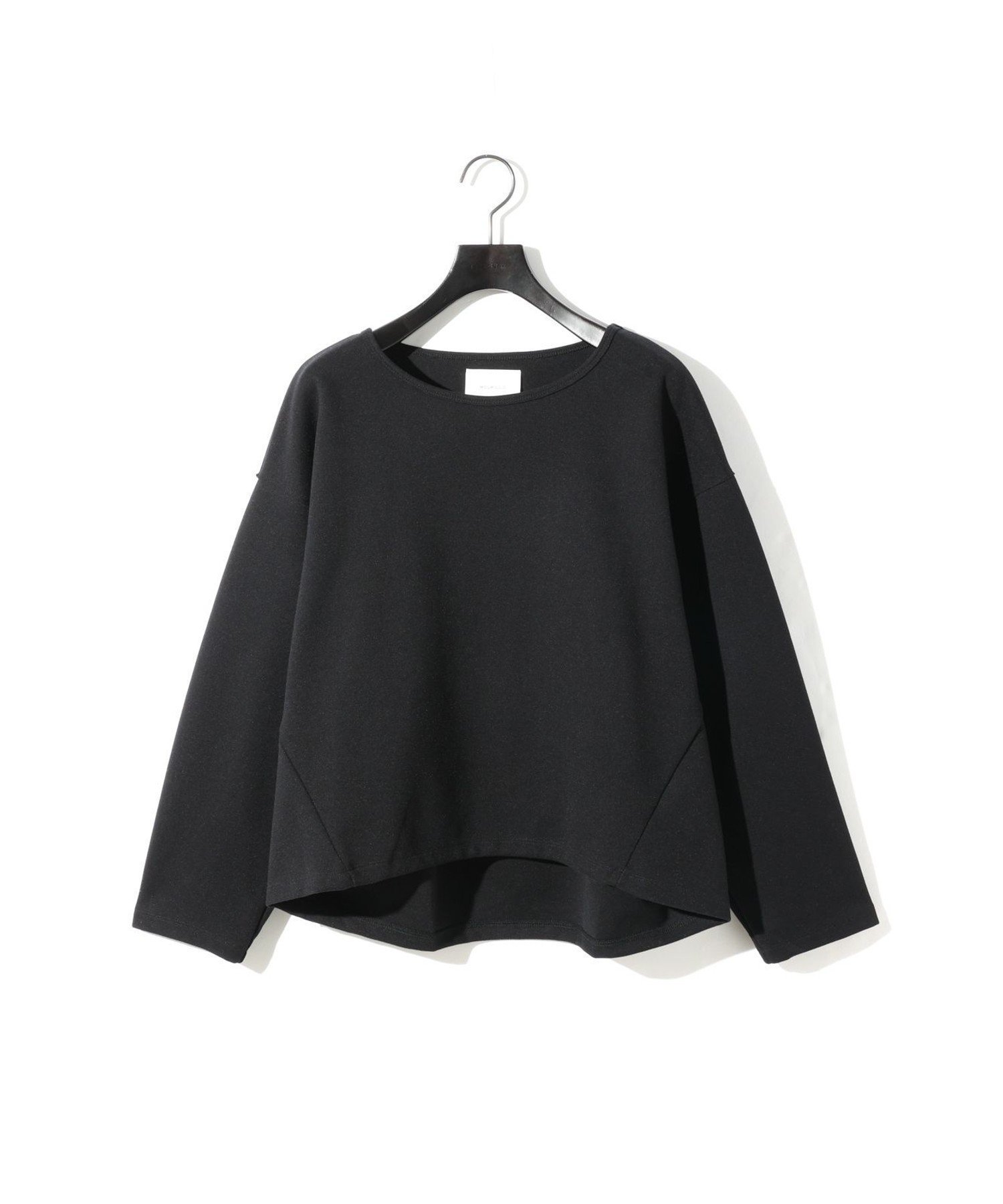 【マーコート/MARcourt】のMIDIUMISOLID for Ladies ワイドコクーンプルオーバー インテリア・キッズ・メンズ・レディースファッション・服の通販 founy(ファニー) 　ファッション　Fashion　レディースファッション　Fashion for Women　トップス・カットソー　Cut & Sew Tops　カジュアルプルオーバー・ニットトップス　Pullovers & Knit Tops / Casual Pullovers　カットソー　Cut and Sewn Top　コクーン　Cocoon, Cocoon Silhouette　ショルダー　Shoulder, Shoulder Strap　シンプル　Simple, Minimal　タートル　Turtleneck, Turtle Collar　ドロップ　Drop Shoulder, Dropped Style　フェルト　Felt, Felt Fabric　ポケット　Pocket, Pocket Detail　ラウンド　Round, Round Neck　無地　Plain, Solid Color　長袖　Long Sleeve, Full Sleeve　ブラック|ID: prp329100004765252 ipo3291000000035066547