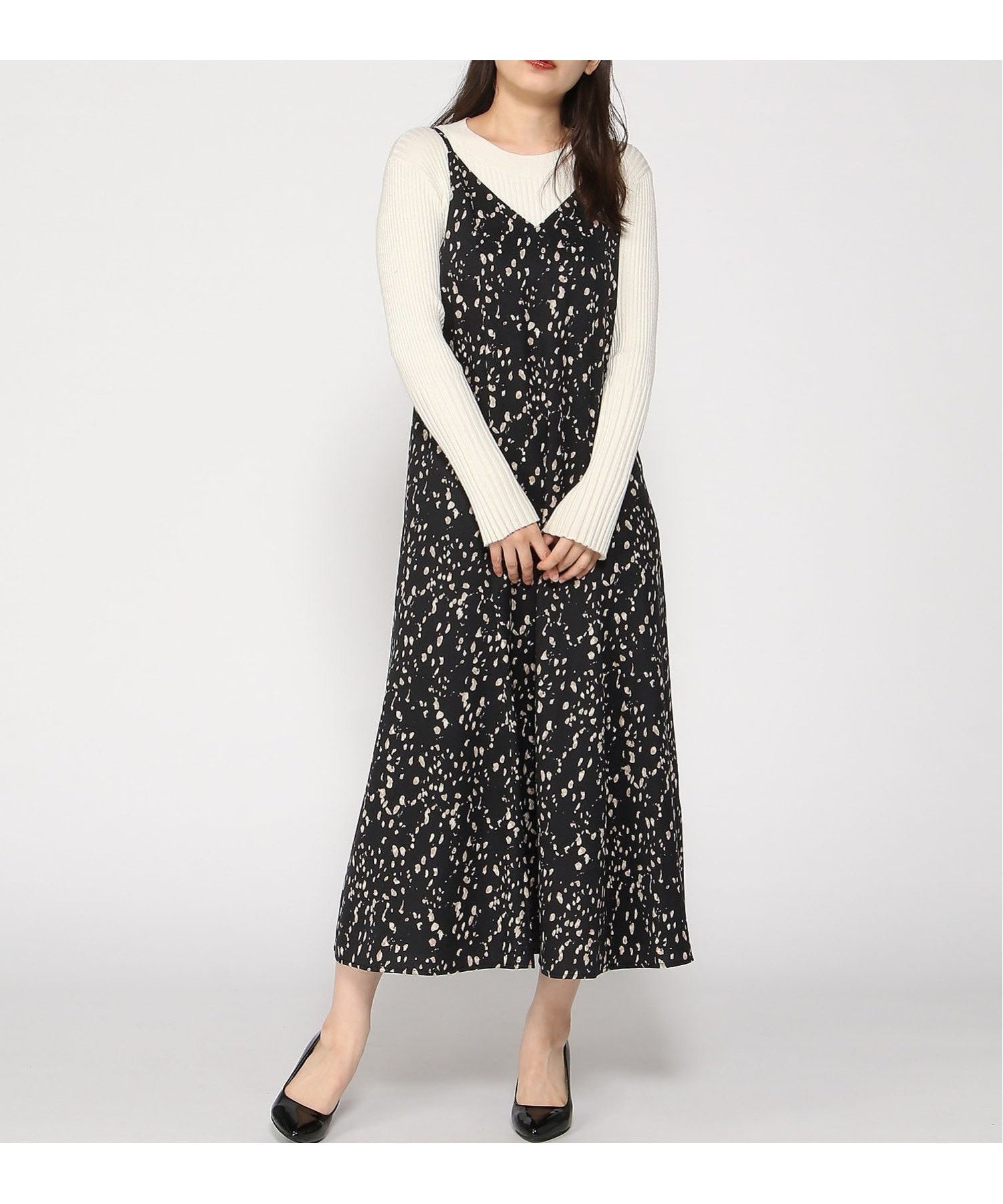 【グレディブリリアン/Gready Brilliant】のGready Brilliant/2_レオキャミOP インテリア・キッズ・メンズ・レディースファッション・服の通販 founy(ファニー) 　ファッション　Fashion　レディースファッション　Fashion for Women　トップス・カットソー　Cut & Sew Tops　キャミソール&ノースリーブ　Camisoles & Sleeveless Tops　キャミワンピース　Cami Dress, Slip Dress　デコルテ　Décolleté, Neckline　プリント　Print, Printed Pattern　マーメイド　Mermaid, Fishtail Silhouette　ラップ　Wrap, Wrap Design　エレガント 上品　Elegant　人気　Popular, Best Seller　秋　Autumn　BLK|ID: prp329100004765264 ipo3291000000034499354