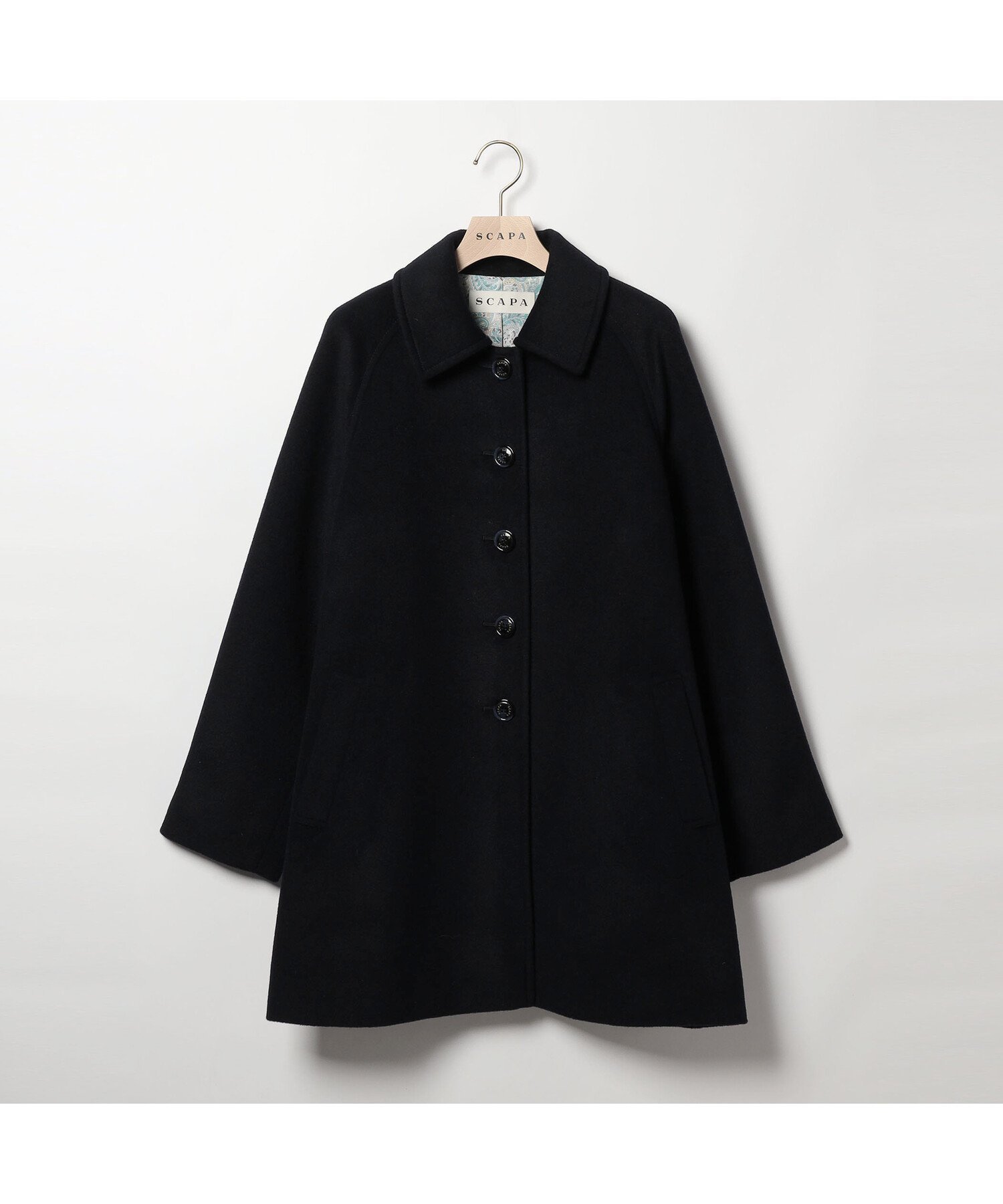 【スキャパ/SCAPA】のアンゴラビーバーステンカラーコート インテリア・キッズ・メンズ・レディースファッション・服の通販 founy(ファニー) 　ファッション　Fashion　レディースファッション　Fashion for Women　アウター　Coat / Outerwear Collection　コート・ロングコート・ピーコート　Long Coats, Peacoats & More　アンゴラ　Angora Knitwear　エレガント 上品　Elegant　フェミニン　Feminine, Girly　ネイビー|ID: prp329100004765320 ipo3291000000034499721
