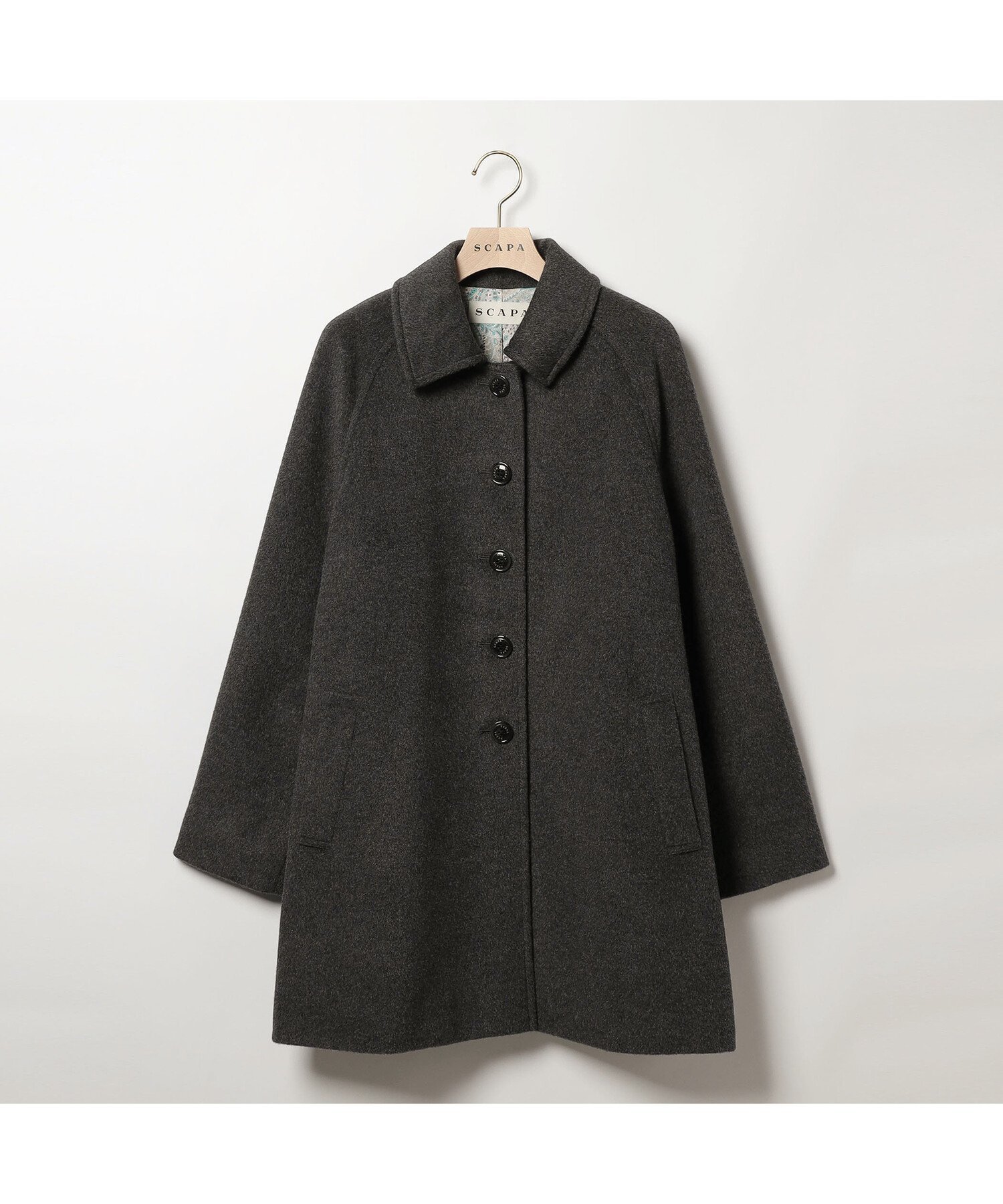 【スキャパ/SCAPA】のアンゴラビーバーステンカラーコート インテリア・キッズ・メンズ・レディースファッション・服の通販 founy(ファニー) 　ファッション　Fashion　レディースファッション　Fashion for Women　アウター　Coat / Outerwear Collection　コート・ロングコート・ピーコート　Long Coats, Peacoats & More　アンゴラ　Angora Knitwear　エレガント 上品　Elegant　フェミニン　Feminine, Girly　チャコールグレー|ID: prp329100004765320 ipo3291000000034499725