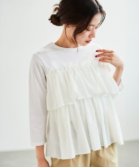 【ルクールブラン/le.coeur blanc】のビスチェライクドッキングプルオーバー 人気、トレンドファッション・服の通販 founy(ファニー) ファッション Fashion レディースファッション Fashion for Women トップス・カットソー Cut & Sew Tops カジュアルプルオーバー・ニットトップス Pullovers & Knit Tops / Casual Pullovers ビスチェ Bustiers & Corset Tops / Layered Bustier Style おすすめ Recommended / Our Picks カットソー Cut and Sewn Top シンプル Simple, Minimal ストレート Straight, Straight Cut ドッキング Docking, Mixed Material フリル Frill, Ruffle ベーシック Basic, Essential ワイド Wide, Wide Fit 人気 Popular, Best Seller 春 Spring |ID:prp329100004765354