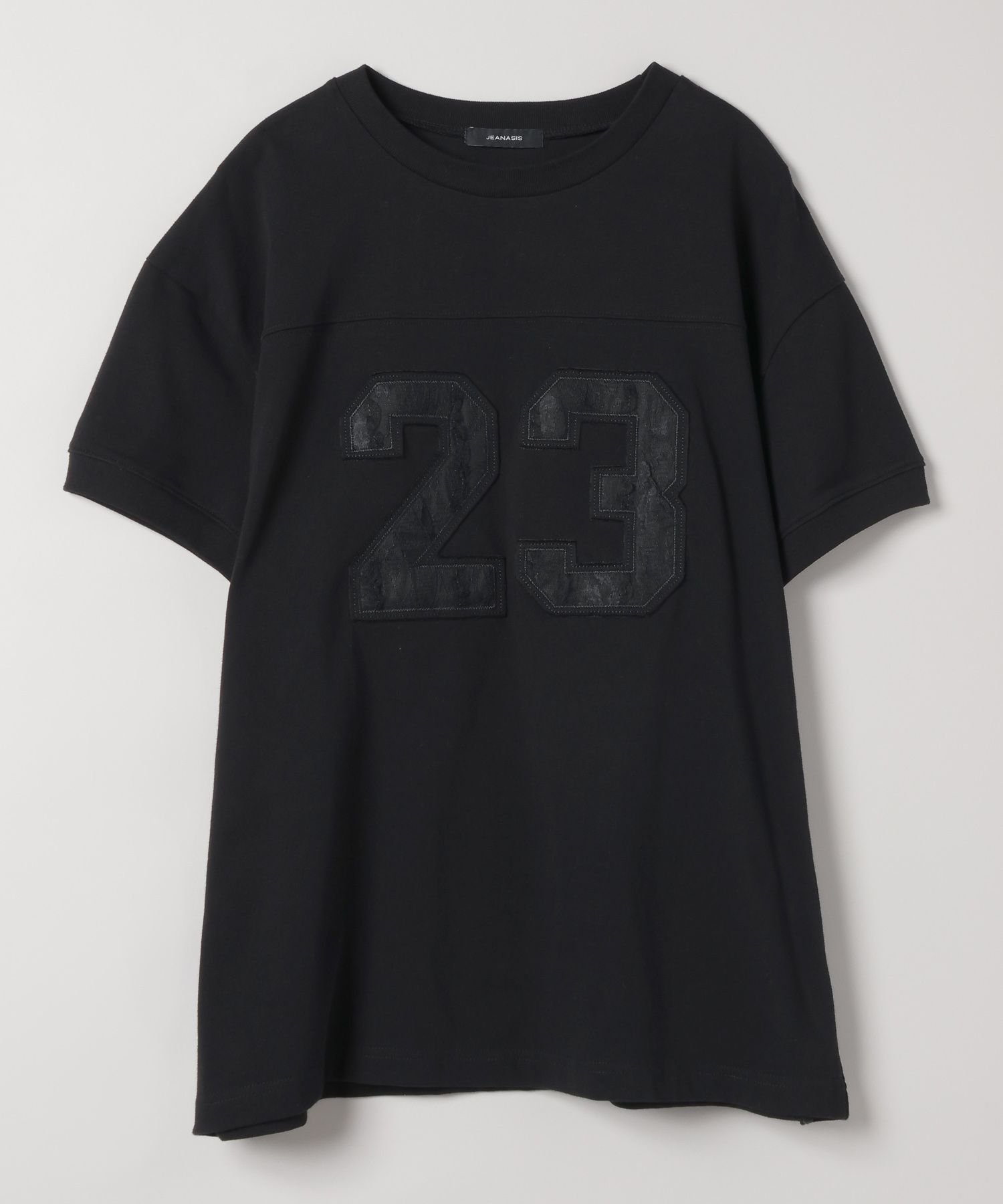 【ジーナシス/JEANASiS】のレースエンブレムナンバリングTEE インテリア・キッズ・メンズ・レディースファッション・服の通販 founy(ファニー) ファッション Fashion レディースファッション Fashion for Women おすすめ Recommended / Our Picks カットソー Cut and Sewn Top トレンド Trend, Trending Now フェミニン Feminine, Girly フレア Flare, Flared ボトム Bottoms, Lower Wear レース Lace, Lace Fabric ブラック|ID: prp329100004765378 ipo3291000000034500301