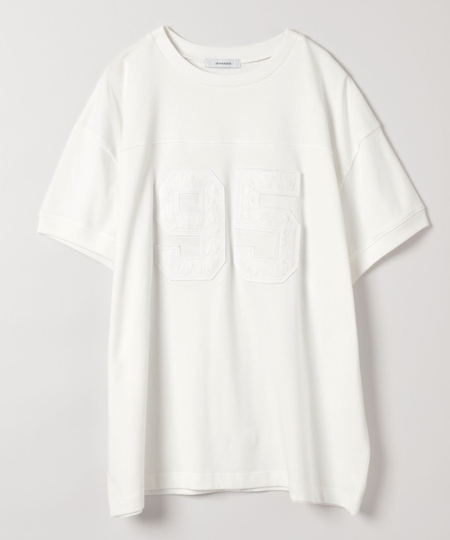 【ジーナシス/JEANASiS】のレースエンブレムナンバリングTEE インテリア・キッズ・メンズ・レディースファッション・服の通販 founy(ファニー) ファッション Fashion レディースファッション Fashion for Women おすすめ Recommended / Our Picks カットソー Cut and Sewn Top トレンド Trend, Trending Now フェミニン Feminine, Girly フレア Flare, Flared ボトム Bottoms, Lower Wear レース Lace, Lace Fabric ホワイト|ID: prp329100004765378 ipo3291000000034500302