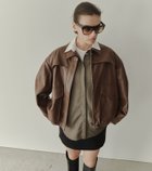 【ルシェル ブルー/LE CIEL BLEU】のフェイクレザーブルゾン / Faux Leather Blouson ブラウン|ID: prp329100004765411 ipo3291000000034500694