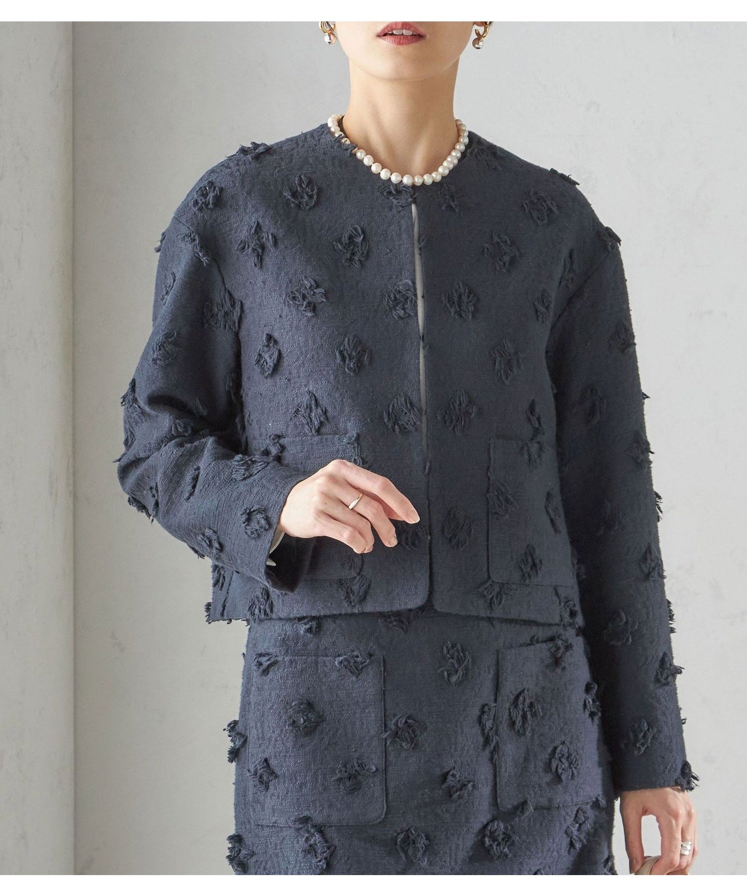 【シップス フォー ウィメン/SHIPS】のIFANSI ノーカラー ジャケット(セレモニー対応可) 人気、トレンドファッション・服の通販 founy(ファニー) 　ファッション　Fashion　レディースファッション　Fashion for Women　アウター　Coat / Outerwear Collection　レディースジャケット・軽アウター　Jackets　ノーカラージャケット / シンプル上品コーデ　Collarless Jackets　アクセサリー　Fashion Accessories　クラシック　Classic, Timeless Style　シンプル　Simple, Minimal　ジャカード／ジャガード　Jacquard, Woven Pattern　ジャケット　Jacket, Outerwear　パーティ　Party, Party Style　フェイス　Face, Facial Design　フェミニン　Feminine, Girly　ポケット　Pocket, Pocket Detail　モダン　Modern, Contemporary　おすすめ　Recommended / Our Picks　セレモニー　Ceremony　入学式　Entrance Ceremony　卒業式　Graduation Ceremony　結婚式　Wedding　2025年　2025　2025春夏・S/S　Spring/Summer 2025 SS25　 other-1|ID: prp329100004765416 ipo3291000000034500727