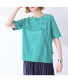 【プチ オンフルール/Petit Honfleur】の【冷感】ボタンボーダープルオーバー 人気、トレンドファッション・服の通販 founy(ファニー) ファッション Fashion レディースファッション Fashion for Women トップス・カットソー Cut & Sew Tops カジュアルプルオーバー・ニットトップス Pullovers & Knit Tops / Casual Pullovers おすすめ Recommended / Our Picks ショルダー Shoulder, Shoulder Strap シンプル Simple, Minimal スリット Slit, Slit Detail 無地 Plain, Solid Color thumbnail グリーン|ID: prp329100004765474 ipo3291000000034501179