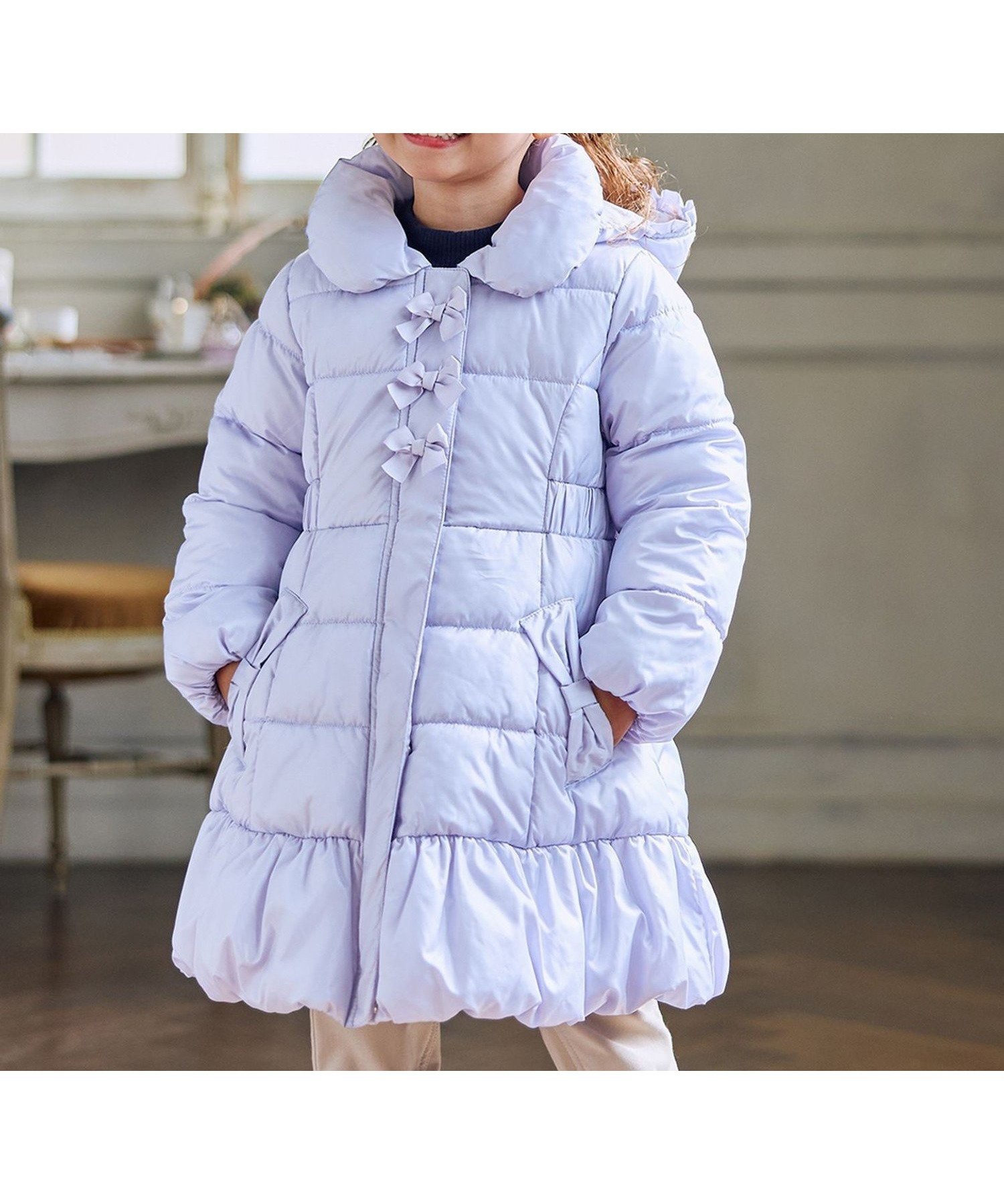 【エニー/ANY / KIDS】の【フード取り外し/洗濯機可能】Aラインコート 人気、トレンドファッション・服の通販 founy(ファニー) 　ファッション　Fashion　キッズファッション　Fashion for Kids　アウター　Coat Outerwear /Kids　ガーリー　Girly, Feminine Style　ネコ　Cat, Feline Motif　バレエ　Ballet, Ballet Style　ポケット　Pocket, Pocket Detail　モチーフ　Motif, Design Theme　リボン　Ribbon, Bow　ロング　Long, Long-Length　冬　Winter / This Winter　洗える　Machine Washable　防寒　Cold Protection, Winter-Ready　 other-1|ID: prp329100004765537 ipo3291000000034624147