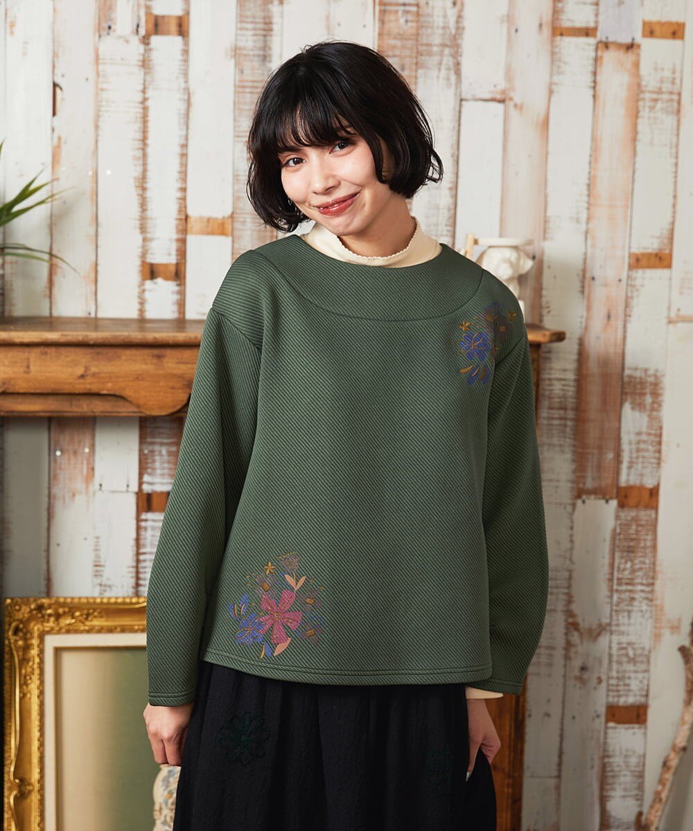 【ホコモモラ/Jocomomola】のFlorecer フラワー刺繍プルオーバーカットソー 人気、トレンドファッション・服の通販 founy(ファニー) ファッション Fashion レディースファッション Fashion for Women トップス・カットソー Cut & Sew Tops カジュアルプルオーバー・ニットトップス Pullovers & Knit Tops / Casual Pullovers カットソー・ベーシックTシャツ Cut-and-Sewn Tops / Stretch Tees & Basics インナー Innerwear 春 Spring 秋 Autumn カーディガン Cardigan, Knitwear ジャカード/ジャガード Jacquard, Woven Pattern ハイネック High Neck, Mock Neck フラワー Flower, Floral プリント Print, Printed Pattern ベーシック Basic, Essential ポケット Pocket, Pocket Detail モチーフ Motif, Design Theme ヨーク Yoke, Yoke Design ワイド Wide, Wide Fit 冬 Winter / This Winter 夏 Summer other-1|ID: prp329100004765575 ipo3291000000034590004