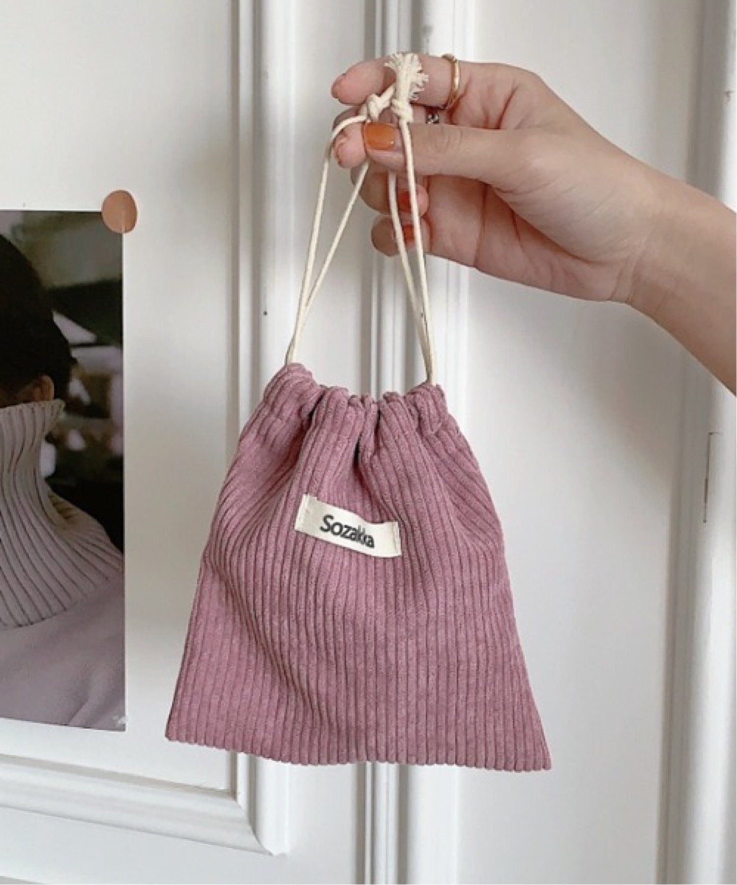 【チェルカ/CERCA】のPochi Pouch/コーデュロイ 巾着 ミニ ポーチ インテリア・キッズ・メンズ・レディースファッション・服の通販 founy(ファニー) 　ファッション　Fashion　レディースファッション　Fashion for Women　ポーチ&ミニバッグ　Pouches & Mini Bags　コーデュロイ　Corduroy, Cord Fabric　シンプル　Simple, Minimal　ポーチ　Pouch, Small Case　ワンポイント　One Point, Statement Accent　再入荷　Restock / Back in Stock　巾着　Drawstring Bag, Kinchaku　ライラック|ID: prp329100004765592 ipo3291000000034722767