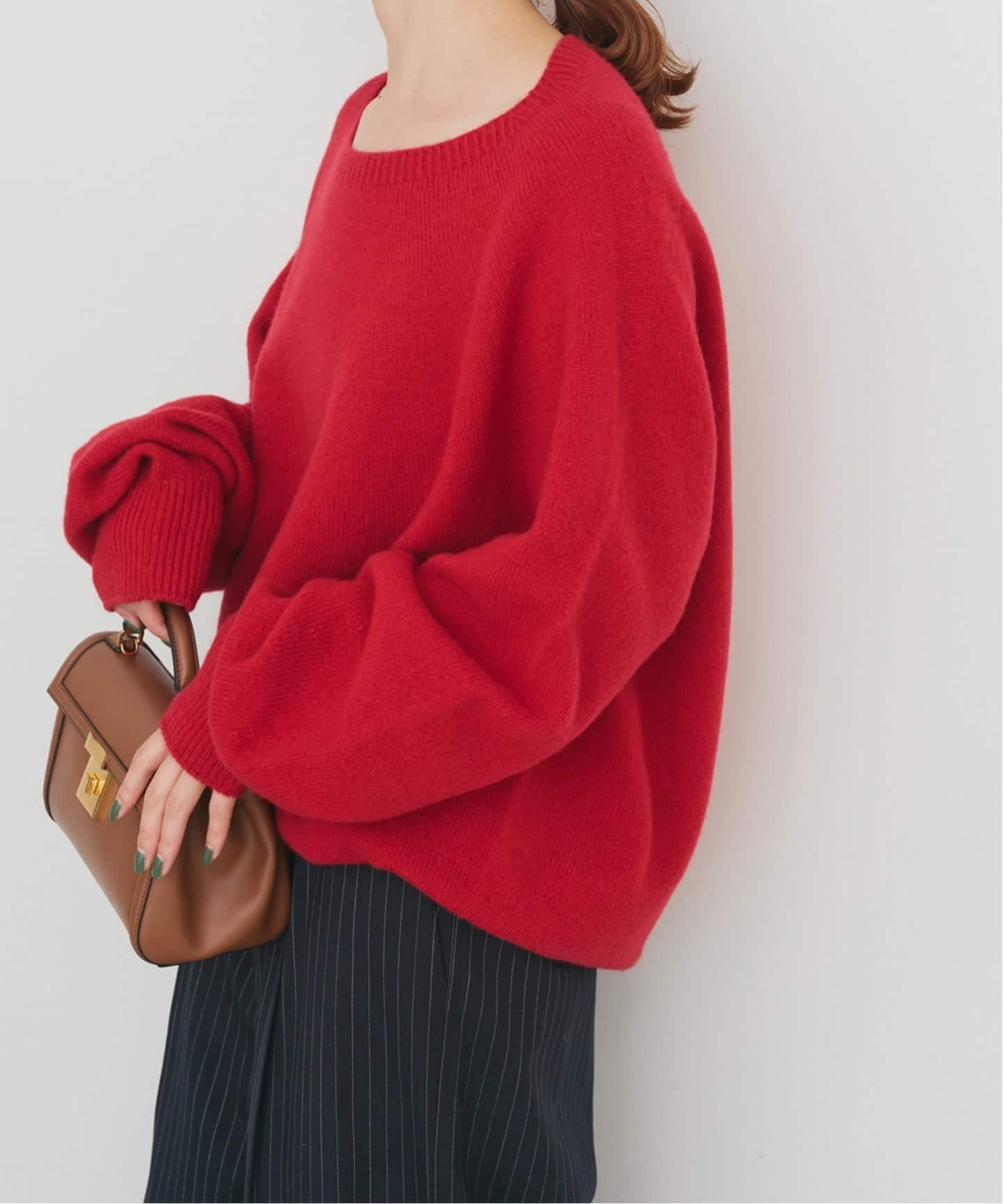 【スピック&スパン/Spick & Span】の《新色有り / 追加》ニュアンスコクーンシルエットニット インテリア・キッズ・メンズ・レディースファッション・服の通販 founy(ファニー) 　ファッション　Fashion　レディースファッション　Fashion for Women　トップス・カットソー　Cut & Sew Tops　ニット　Knit Tops & Sweaters　レッド|ID: prp329100004765592 ipo3291000000035209025