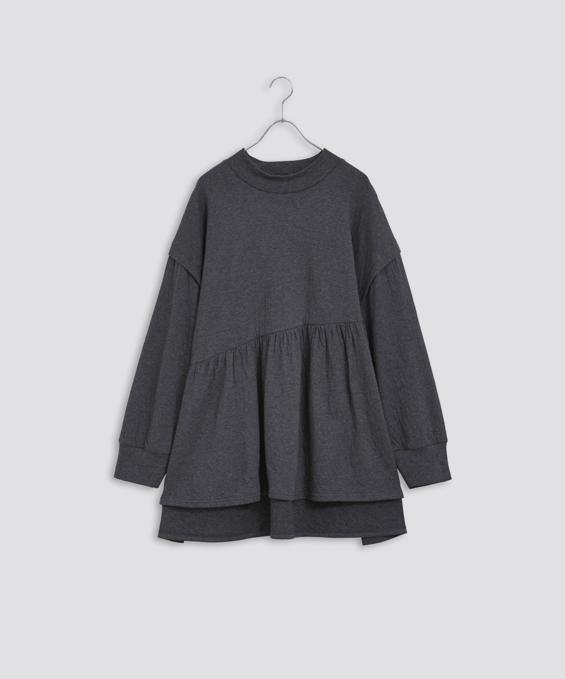 【ビーアパートメント/b apartment / MEN】の「KELEN / ケレン」接結カットソーギャザートップス インテリア・キッズ・メンズ・レディースファッション・服の通販 founy(ファニー) 　ファッション　Fashion　メンズファッション　Fashion for Men　トップス・カットソー　Cut & Sew Tops　アイビー　Ivy Pattern　カットソー　Cut and Sewn Top　ギャザー　Gathered, Ruffled　コレクション　Collection, Seasonal Line　シンプル　Simple, Minimal　スタンダード　Standard, Basic　ストライプ　Stripe, Striped Pattern　セーター　Sweater, Knitwear　ダウン　Down, Puffer　チェック　Check, Plaid, Tartan　トレンド　Trend, Trending Now　A/W・秋冬　Autumn/Winter　冬　Winter / This Winter　再入荷　Restock / Back in Stock　2025年　2025　2025-2026秋冬・A/W　Autumn/Winter 2025–26 AW25–26　CHARCOAL|ID: prp329100004765600 ipo3291000000034502316