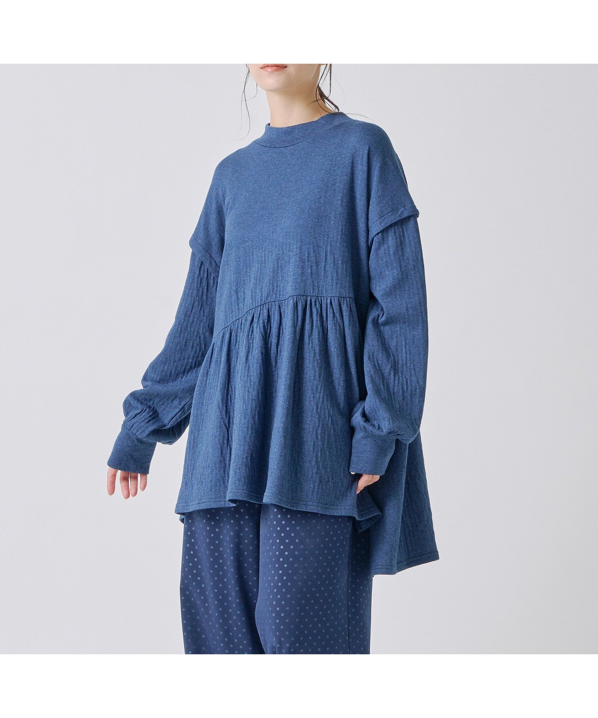 【ビーアパートメント/b apartment / MEN】の「KELEN / ケレン」接結カットソーギャザートップス インテリア・キッズ・メンズ・レディースファッション・服の通販 founy(ファニー) 　ファッション　Fashion　メンズファッション　Fashion for Men　トップス・カットソー　Cut & Sew Tops　アイビー　Ivy Pattern　カットソー　Cut and Sewn Top　ギャザー　Gathered, Ruffled　コレクション　Collection, Seasonal Line　シンプル　Simple, Minimal　スタンダード　Standard, Basic　ストライプ　Stripe, Striped Pattern　セーター　Sweater, Knitwear　ダウン　Down, Puffer　チェック　Check, Plaid, Tartan　トレンド　Trend, Trending Now　A/W・秋冬　Autumn/Winter　冬　Winter / This Winter　再入荷　Restock / Back in Stock　2025年　2025　2025-2026秋冬・A/W　Autumn/Winter 2025–26 AW25–26　NAVY|ID: prp329100004765600 ipo3291000000034502317