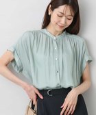 【エムケイ ミッシェルクラン/MK MICHEL KLEIN】のバンドカラーサテンブラウス/接触冷感/洗える 人気、トレンドファッション・服の通販 founy(ファニー) ファッション Fashion レディースファッション Fashion for Women トップス・カットソー Cut & Sew Tops シャツ・ブラウス・オフィスカジュアル Elegant Blouses & Button-Ups 春 Spring 洗える Machine Washable 秋 Autumn ギャザー Gathered, Ruffled サテン Satin, Glossy Fabric セットアップ Set-Up, Coordinated Outfit ボトム Bottoms, Lower Wear メタル Metal, Metal Parts 冬 Winter / This Winter 夏 Summer thumbnail ミント|ID: prp329100004765616 ipo3291000000034502457