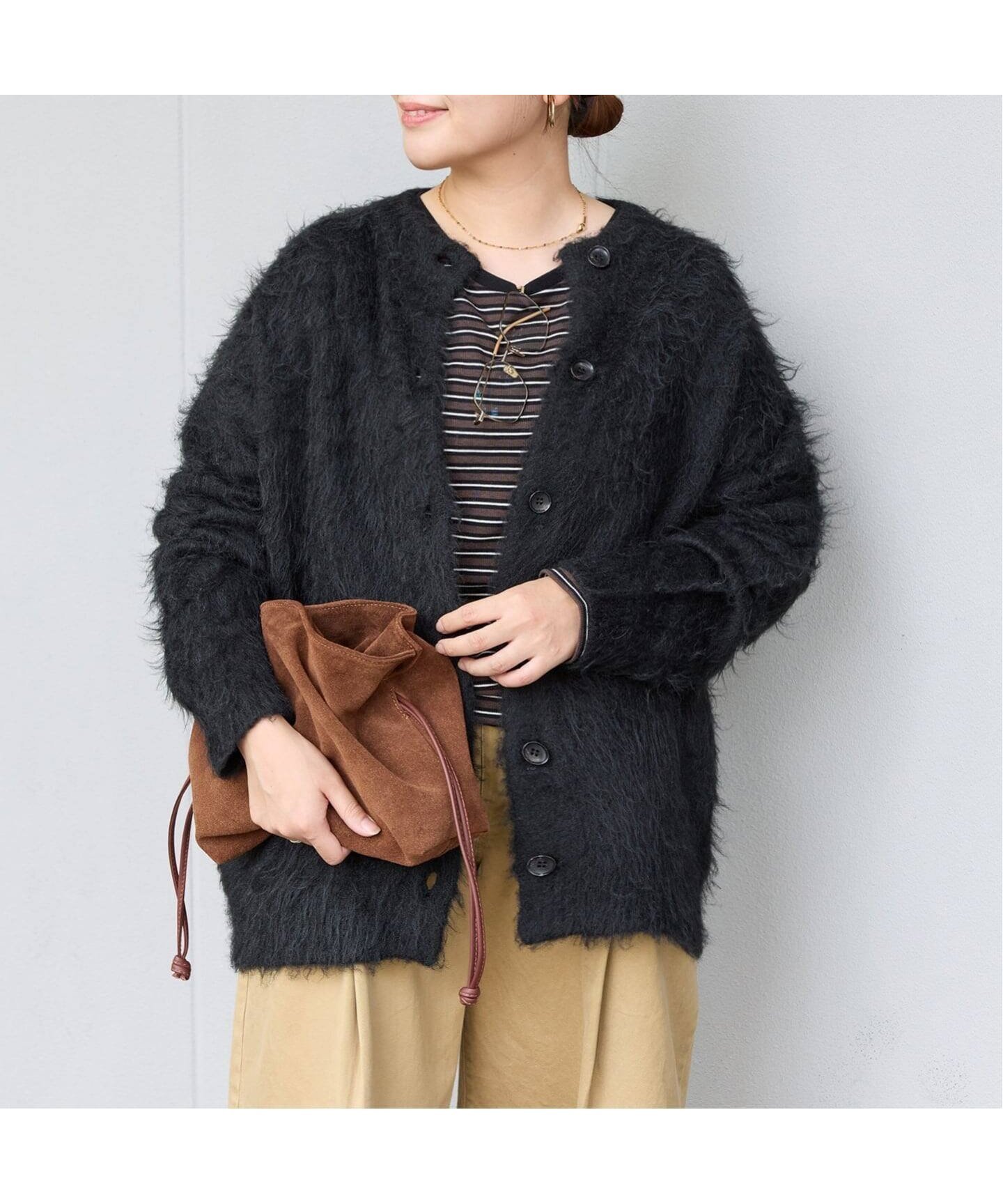 【ジャーナルスタンダード/JOURNAL STANDARD】の《WEB限定追加 》シャギーカーディガン インテリア・キッズ・メンズ・レディースファッション・服の通販 founy(ファニー) 　ファッション　Fashion　レディースファッション　Fashion for Women　トップス・カットソー　Cut & Sew Tops　カーディガン・羽織り　Layered Style Cardigans　2025年　2025　2025-2026秋冬・A/W　Autumn/Winter 2025–26 AW25–26　シンプル　Simple, Minimal　ブラック|ID: prp329100004765618 ipo3291000000034502487