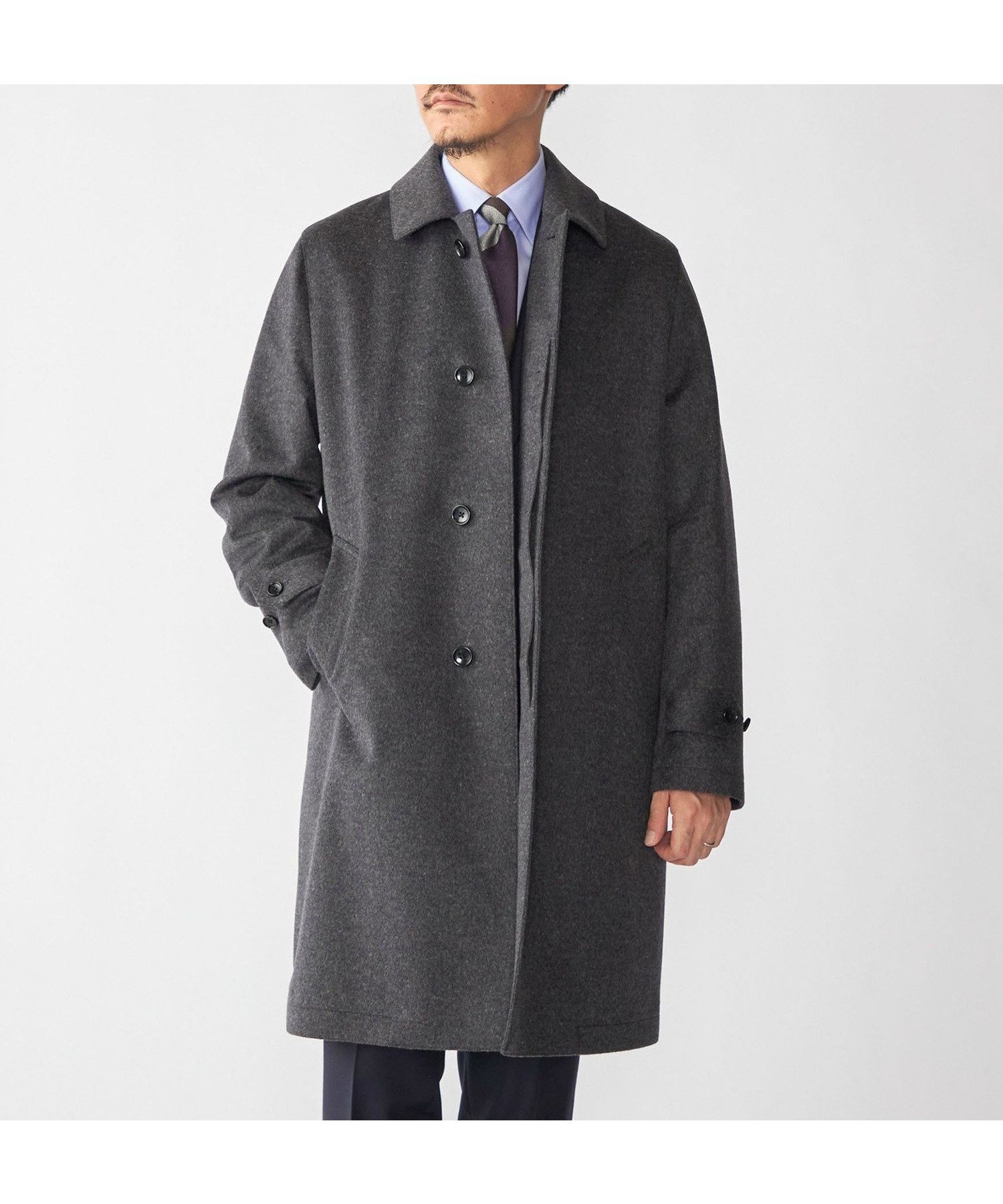 【シップス/SHIPS / MEN】のSHIPS ウール ビーバー ステンカラー コート インテリア・キッズ・メンズ・レディースファッション・服の通販 founy(ファニー) 　ファッション　Fashion　メンズファッション　Fashion for Men　インナー　Innerwear　ジャケット　Jacket, Outerwear　スーツ　Suit, Formalwear　ライナー　Liner, Inner Layer　おすすめ　Recommended / Our Picks　エレガント 上品　Elegant　ビジネス 仕事 通勤　Business / Work / Commuting　ダークグレー|ID: prp329100004765619 ipo3291000000034581703