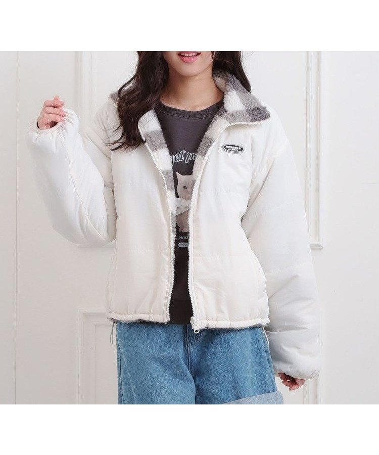 【ピンク ラテ/PINK-latte / KIDS】のボアリバーシブルブルゾン 人気、トレンドファッション・服の通販 founy(ファニー) ファッション Fashion キッズファッション Fashion for Kids おすすめ Recommended / Our Picks ガーリー Girly, Feminine Style スマート Smart, Elegant チェック Check, Plaid, Tartan ドローコード Drawcord, Drawstring Cord ハイネック High Neck, Mock Neck ポケット Pocket, Pocket Detail モノトーン Monotone, Black and White リバーシブル Reversible, Two-Sided 再入荷 Restock / Back in Stock other-1|ID: prp329100004765652 ipo3291000000035127905