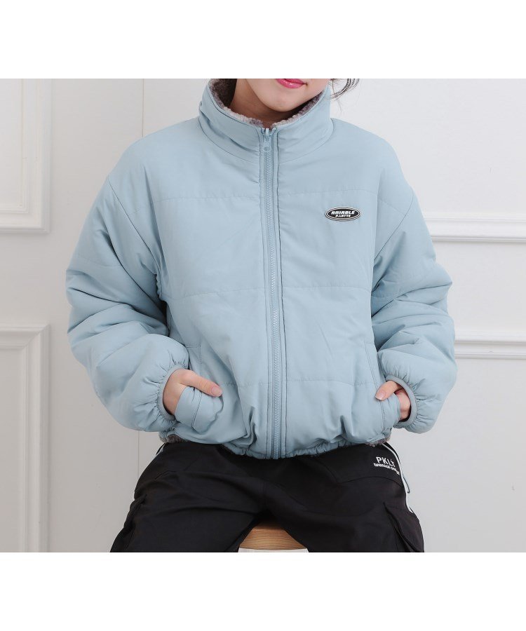 【ピンク ラテ/PINK-latte / KIDS】のボアリバーシブルブルゾン インテリア・キッズ・メンズ・レディースファッション・服の通販 founy(ファニー) ファッション Fashion キッズファッション Fashion for Kids おすすめ Recommended / Our Picks ガーリー Girly, Feminine Style スマート Smart, Elegant チェック Check, Plaid, Tartan ドローコード Drawcord, Drawstring Cord ハイネック High Neck, Mock Neck ポケット Pocket, Pocket Detail モノトーン Monotone, Black and White リバーシブル Reversible, Two-Sided 再入荷 Restock / Back in Stock サックスブルー|ID: prp329100004765652 ipo3291000000035127909