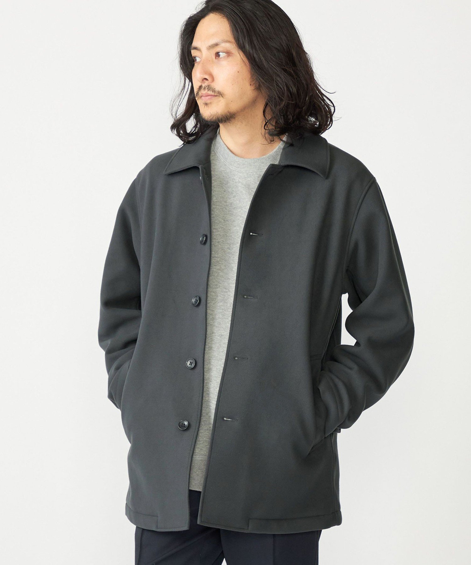 【シップス/SHIPS / MEN】のSHIPS ダウン ファブリック オーバー ジャケット インテリア・キッズ・メンズ・レディースファッション・服の通販 founy(ファニー) 　ファッション　Fashion　メンズファッション　Fashion for Men　軽量　Lightweight, Ultra Light　シンプル　Simple, Minimal　ジャケット　Jacket, Outerwear　ストレッチ　Stretch, Stretchy Fabric　ダウン　Down, Puffer　ハーフ　Half, Half-Length　パーカー　Hoodie, Parka　ファブリック　Fabric, Textile　メルトン　Melton, Heavy Wool　冬　Winter / This Winter　おすすめ　Recommended / Our Picks　ビジネス 仕事 通勤　Business / Work / Commuting　ダークグレー|ID: prp329100004765661 ipo3291000000034550637