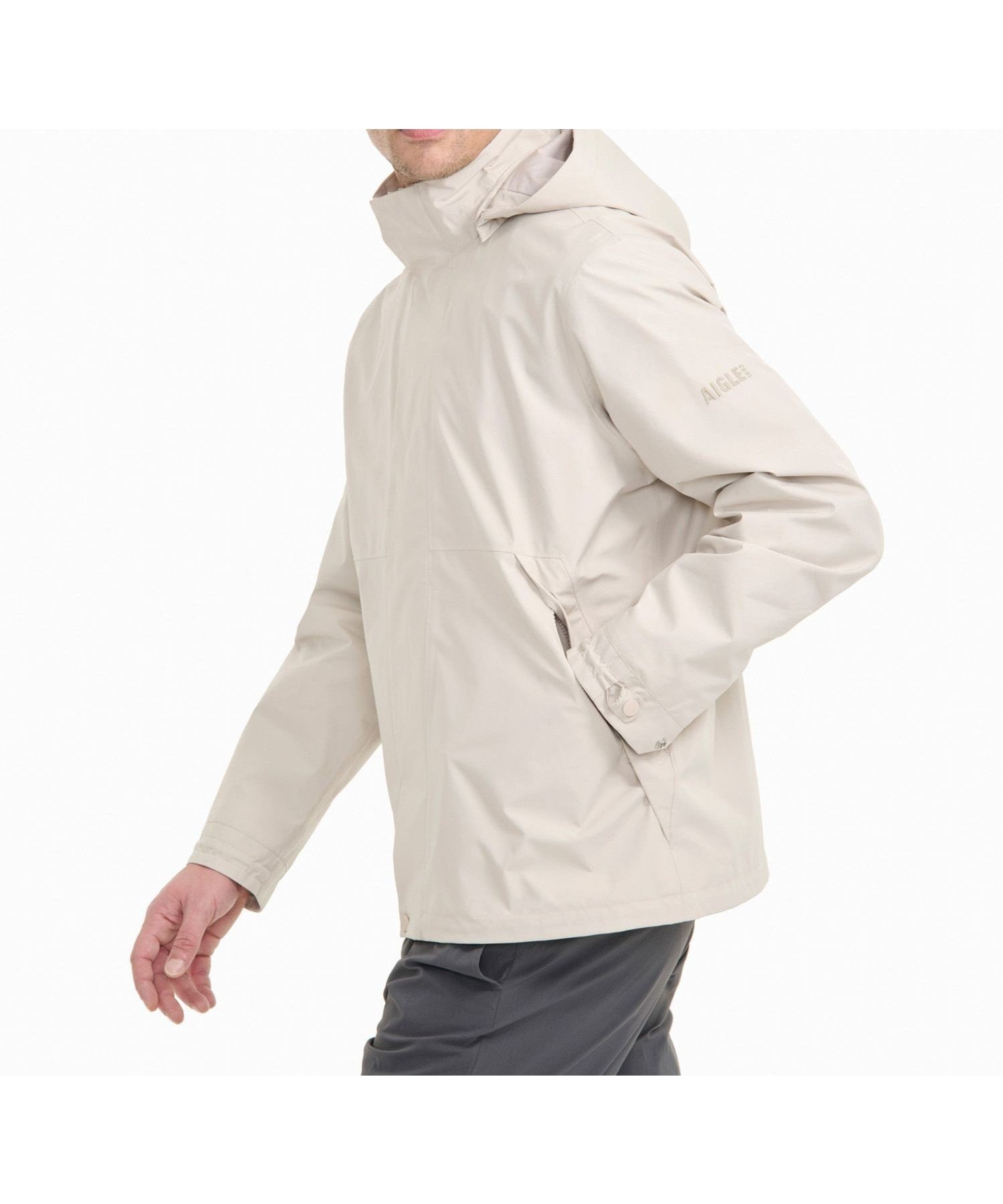 【エーグル/AIGLE / MEN】のGORE-TEX ゴアテックス 防水 防風 透湿 フーデッドジャケット / フード取り外し可 インテリア・キッズ・メンズ・レディースファッション・服の通販 founy(ファニー) 　ファッション　Fashion　メンズファッション　Fashion for Men　ハンド　Hand, Handmade　フロント　Front, Front Design　ポケット　Pocket, Pocket Detail　オフホワイト|ID: prp329100004765671 ipo3291000000034502914