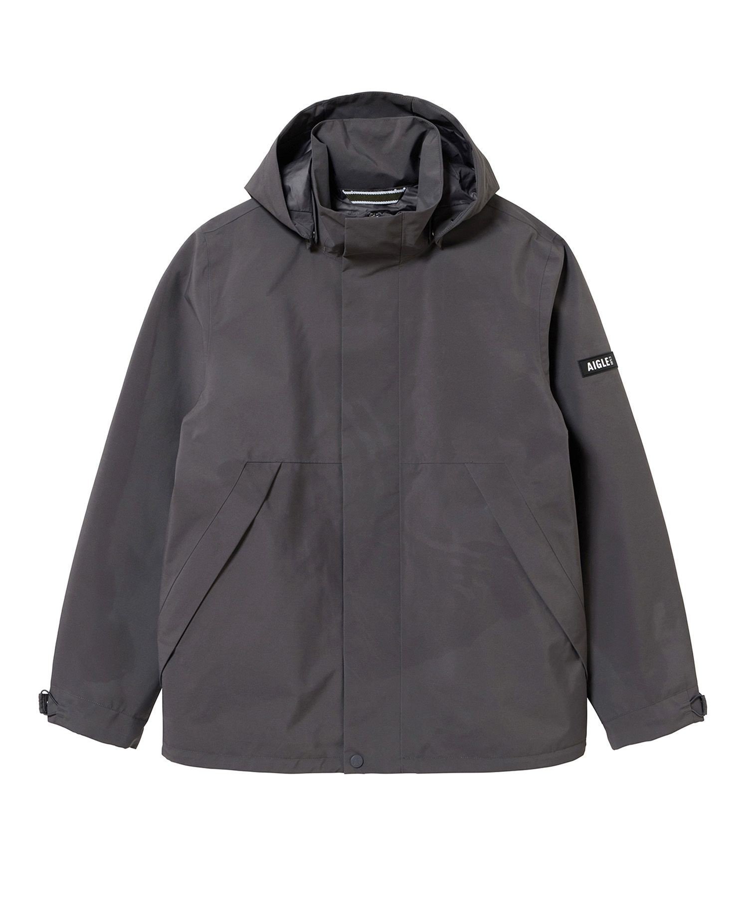 【エーグル/AIGLE / MEN】のGORE-TEX ゴアテックス 防水 防風 透湿 フーデッドジャケット / フード取り外し可 インテリア・キッズ・メンズ・レディースファッション・服の通販 founy(ファニー) 　ファッション　Fashion　メンズファッション　Fashion for Men　ハンド　Hand, Handmade　フロント　Front, Front Design　ポケット　Pocket, Pocket Detail　グレー|ID: prp329100004765671 ipo3291000000034502916