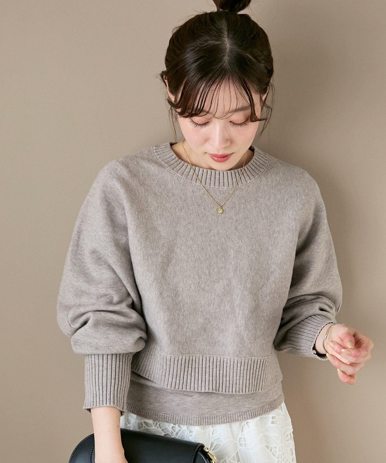 【ルクールブラン/le.coeur blanc】の3WAYレイヤードクルーニット 人気、トレンドファッション・服の通販 founy(ファニー) 　ファッション　Fashion　レディースファッション　Fashion for Women　トップス・カットソー　Cut & Sew Tops　ニット　Knit Tops & Sweaters　おすすめ　Recommended / Our Picks　インナー　Innerwear　カットソー　Cut and Sewn Top　コンパクト　Compact, Small Size　サロペ　Salopette, Salopette Dress　ストレッチ　Stretch, Stretchy Fabric　セットアップ　Set-Up, Coordinated Outfit　デニム　Denim, Jeans Material　フィット　Fit, Slim Fit　ボトム　Bottoms, Lower Wear　ワイド　Wide, Wide Fit　 other-1|ID: prp329100004765730 ipo3291000000034503480
