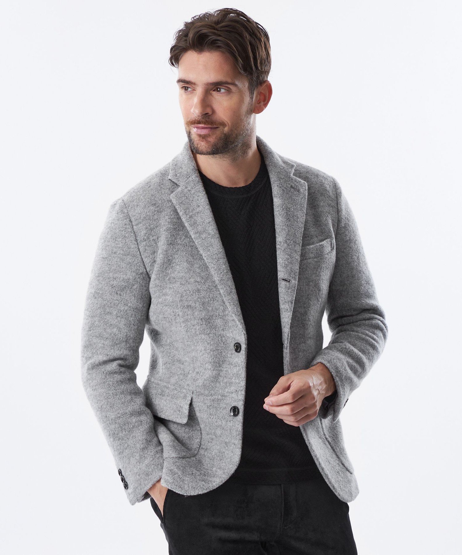 【エポカ/EPOCA / MEN】の起毛ジャケット インテリア・キッズ・メンズ・レディースファッション・服の通販 founy(ファニー) ファッション Fashion メンズファッション Fashion for Men おすすめ Recommended / Our Picks インナー Innerwear ジャケット Jacket, Outerwear デニム Denim, Jeans Material プリント Print, Printed Pattern ラッセル Raschel, Raschel Lace ループ Loop, Loop Knit エレガント 上品 Elegant 冬 Winter / This Winter A/W・秋冬 Autumn/Winter グレー1|ID: prp329100004765742 ipo3291000000034503561